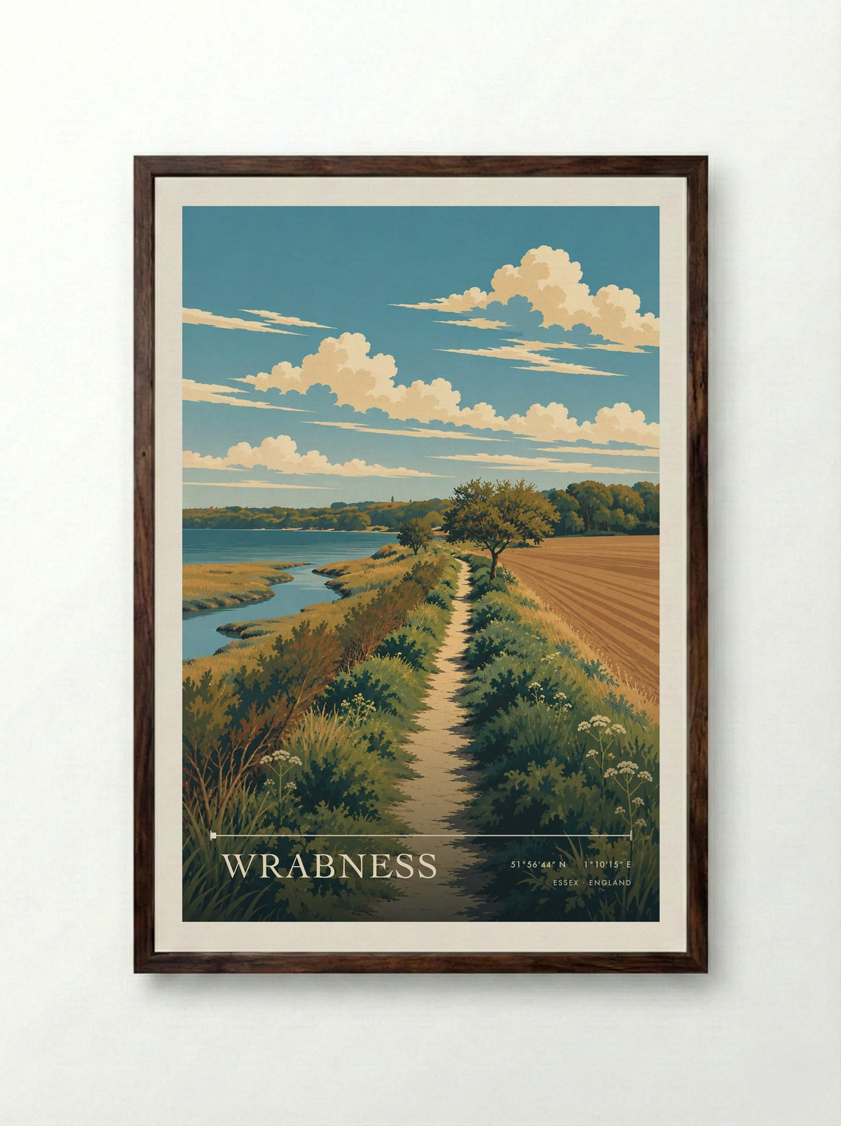 Wrabness, Essex | Travel Poster - Framed Print Dark Wood