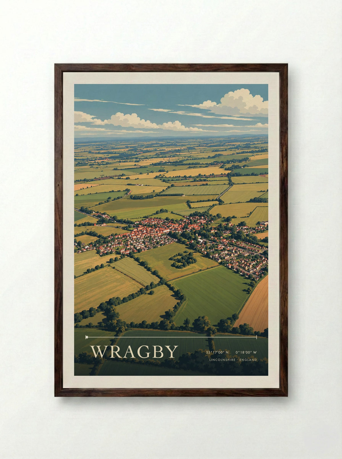 Wragby, Lincolnshire | Travel Poster - Framed Print Dark Wood