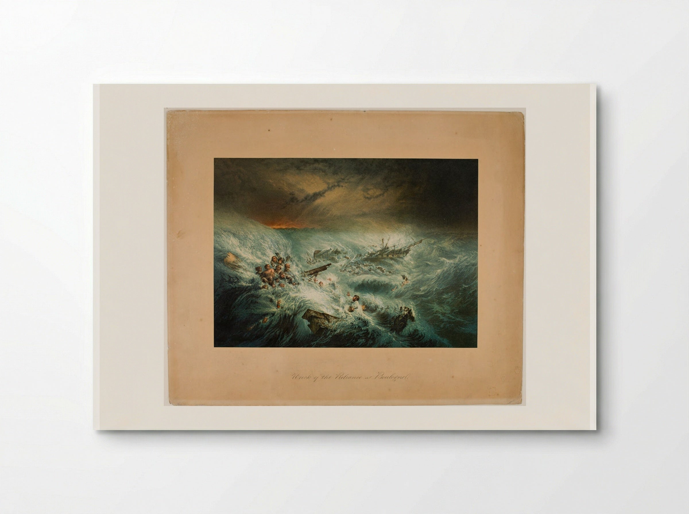 Wreck of the Reliance near Boulogne - George Baxter - Poster