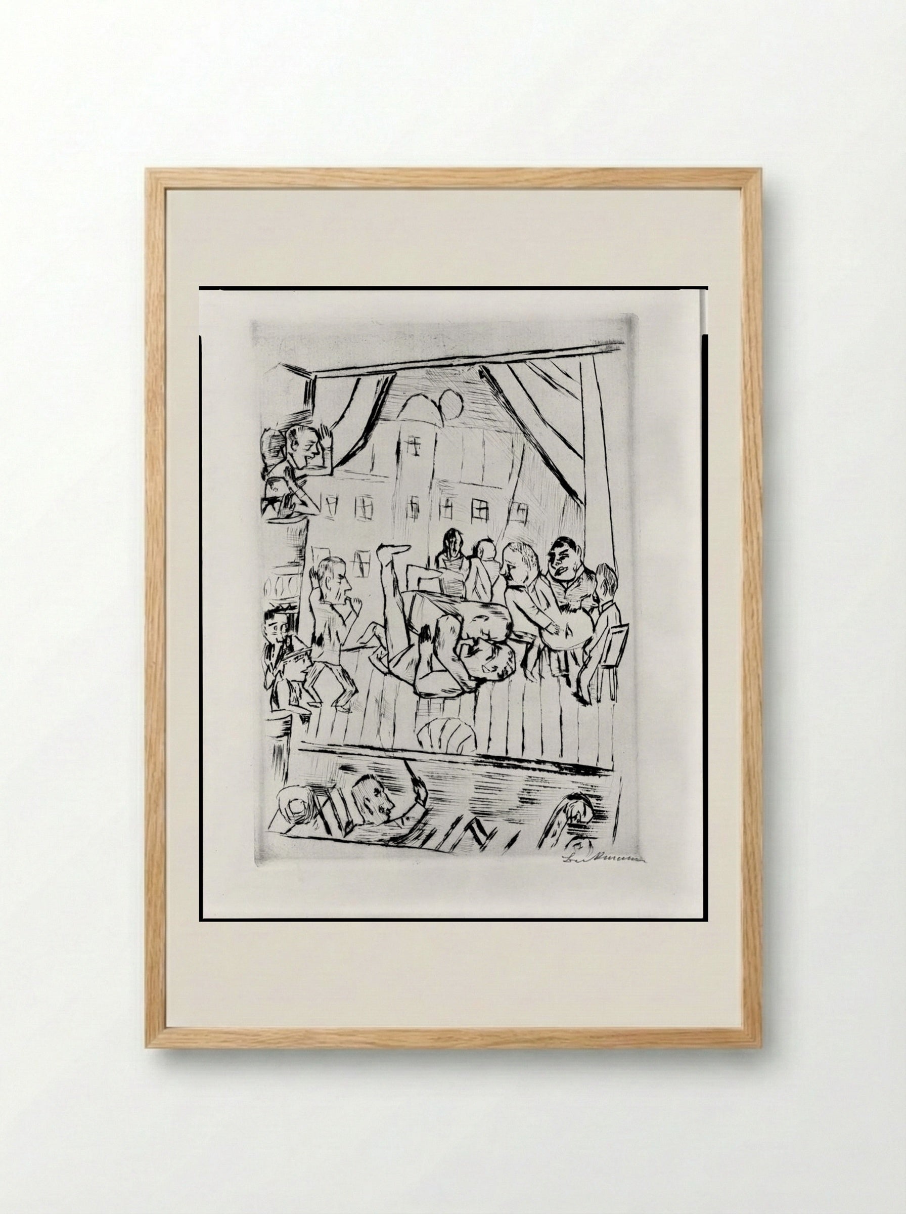 Wrestlers - Max Beckmann - Framed Print Wood
