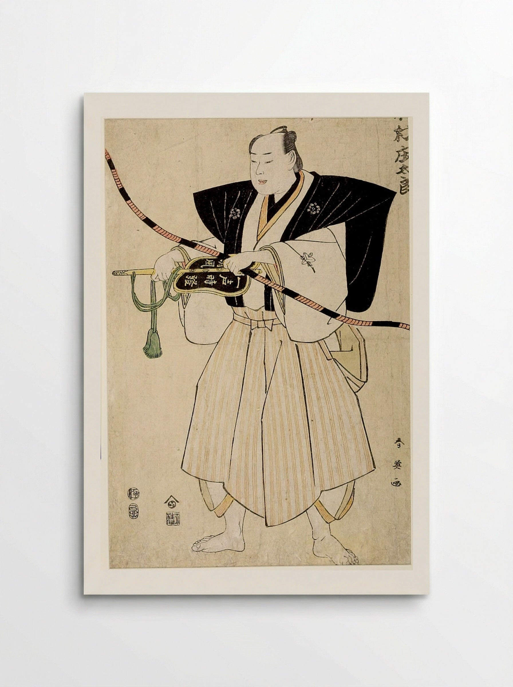 Wrestling Umpire Kimura Shōtarō - Katsukawa Shun'ei - Poster
