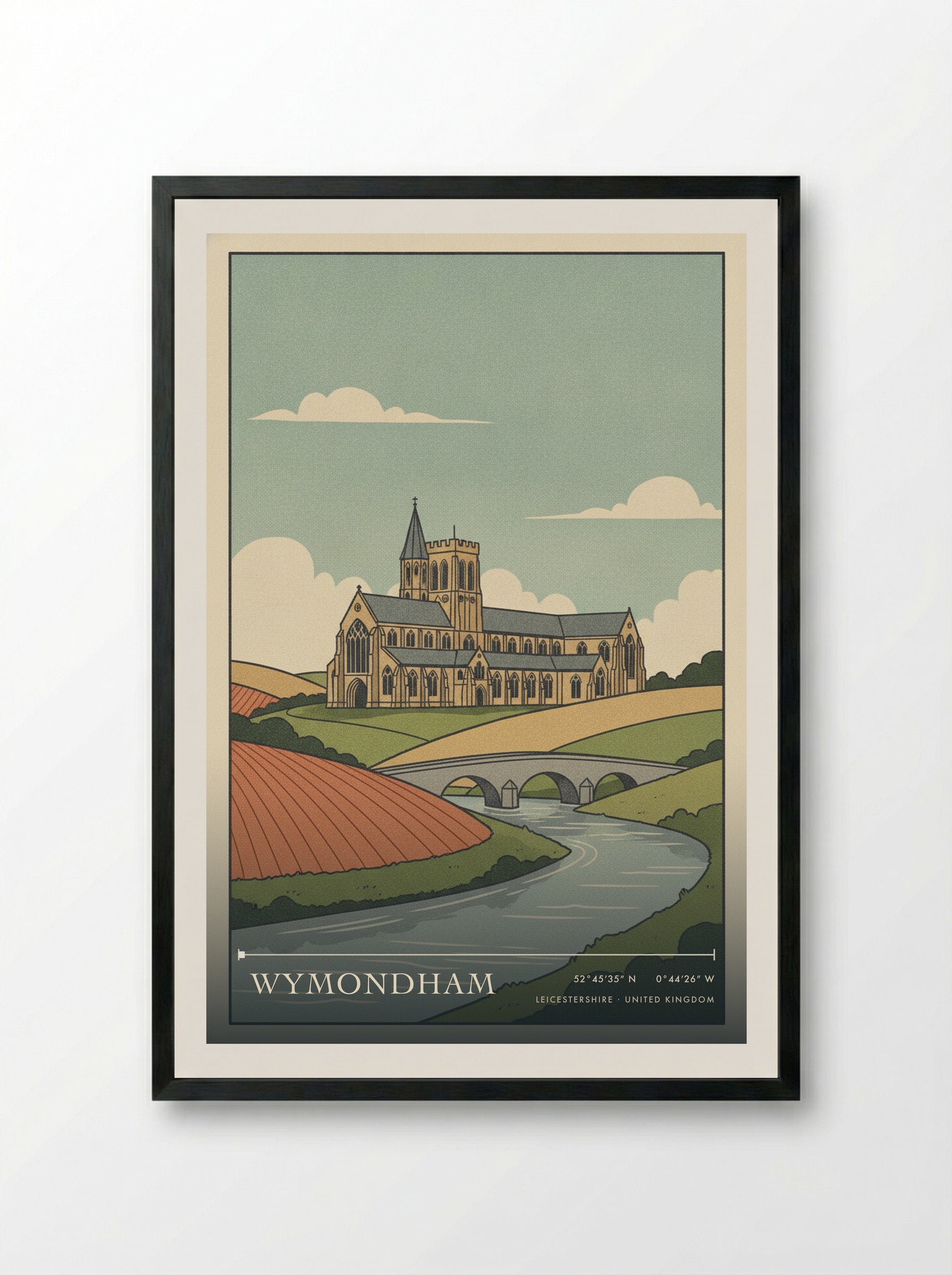 Wymondham Leicestershire United Kingdom Travel Poster - Framed Print Black