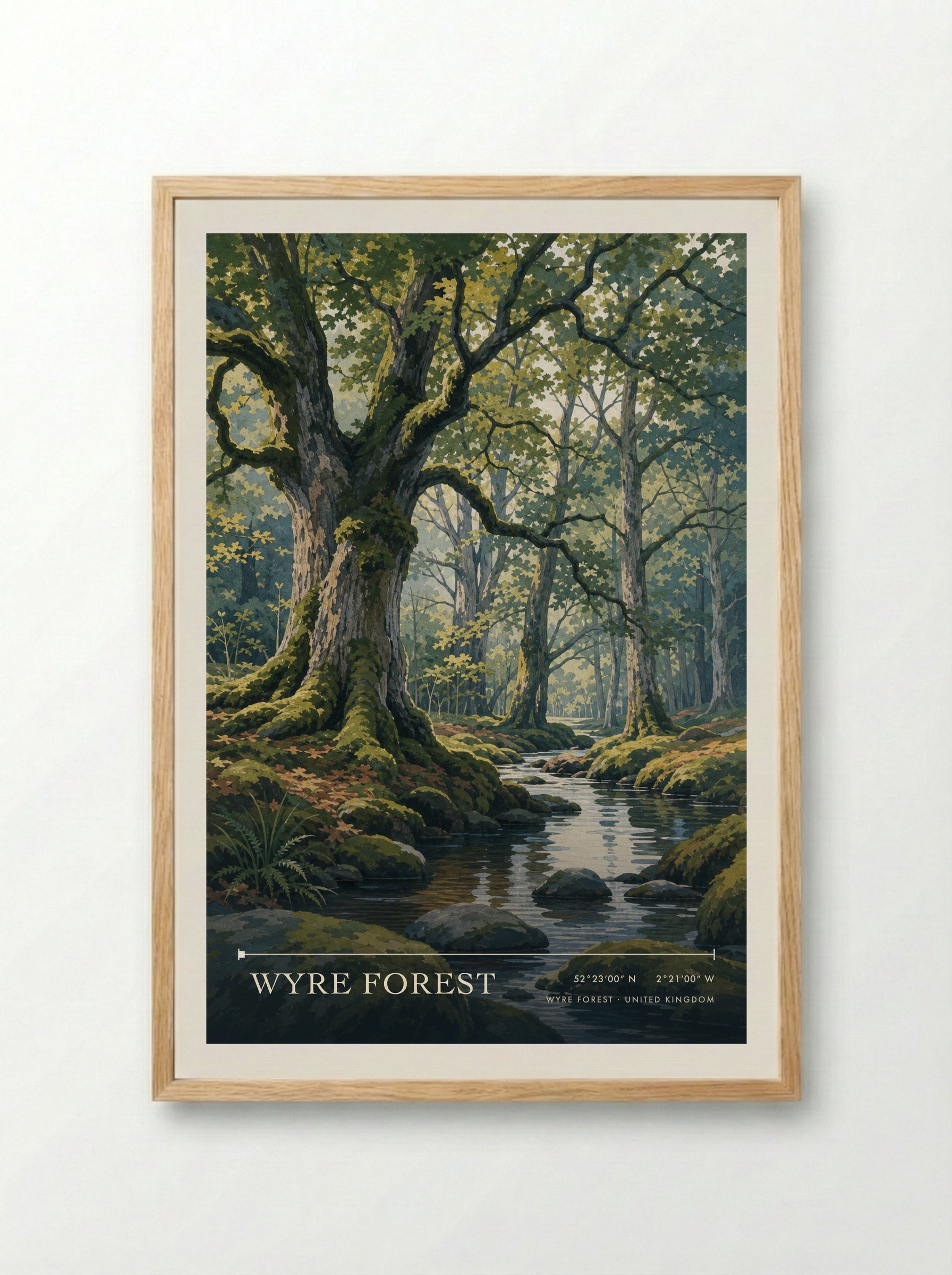 Wyre Forest United Kingdom Travel Poster - Framed Print Wood