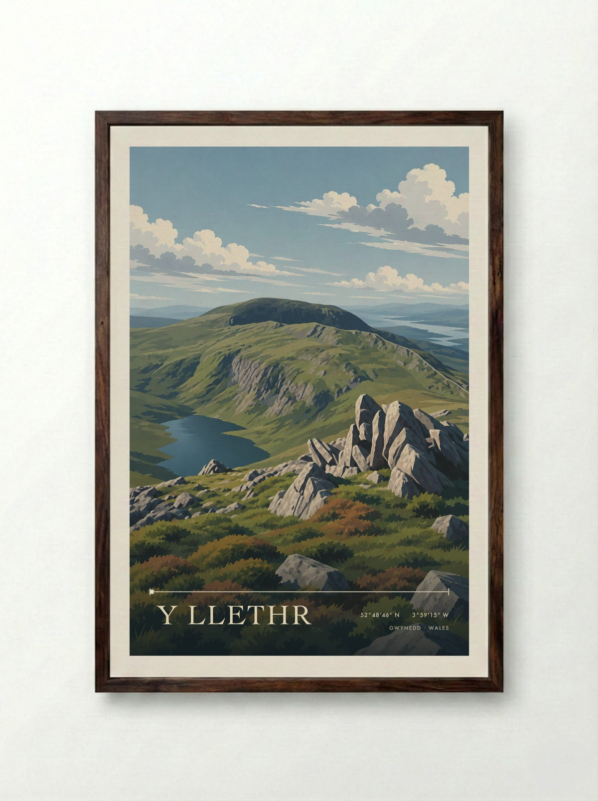 Y Llethr, Gwynedd | Travel Poster - Framed Print Dark Wood