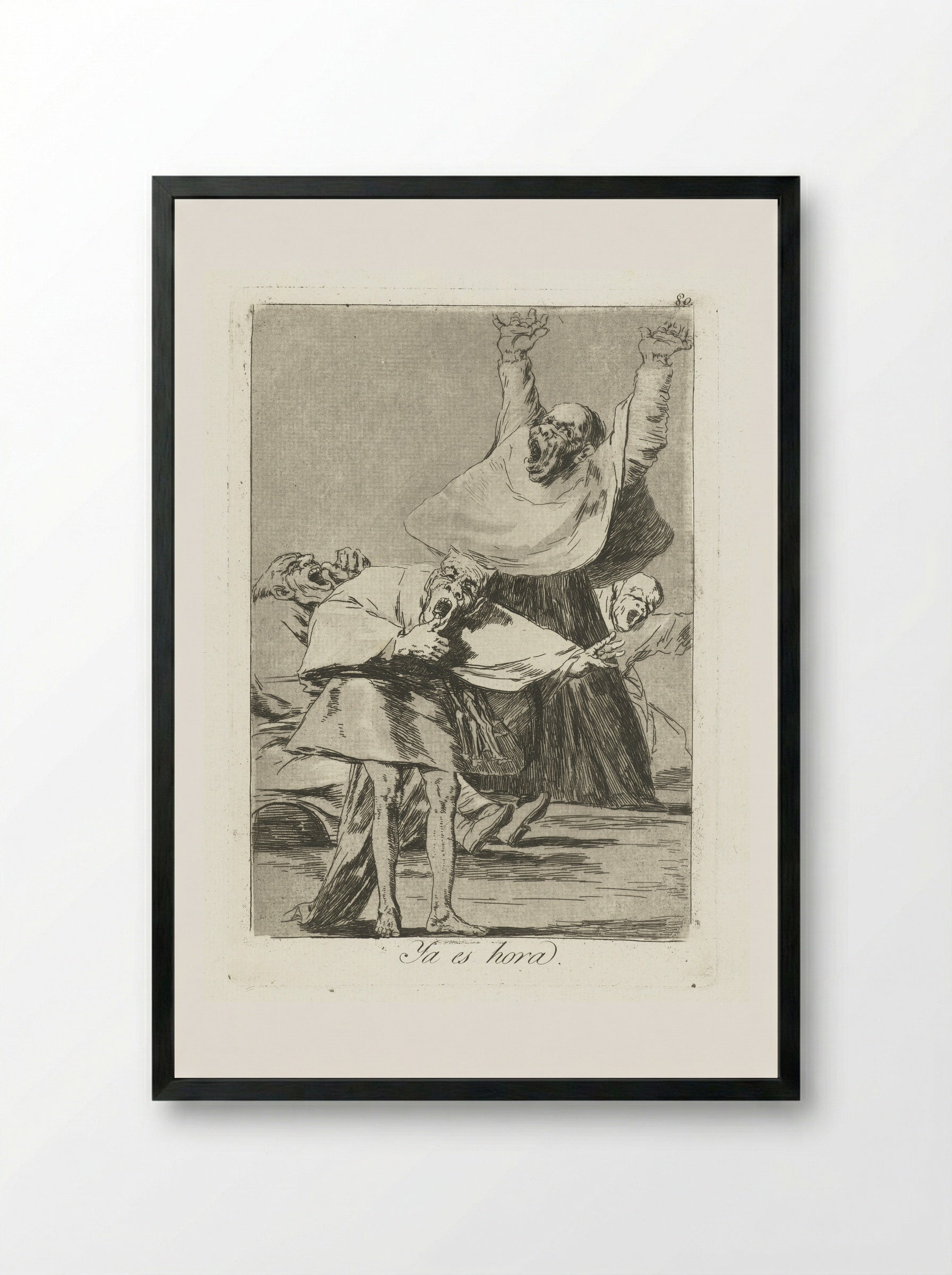 Ya es hora (It is time) - Francisco de Goya - Framed Print Black