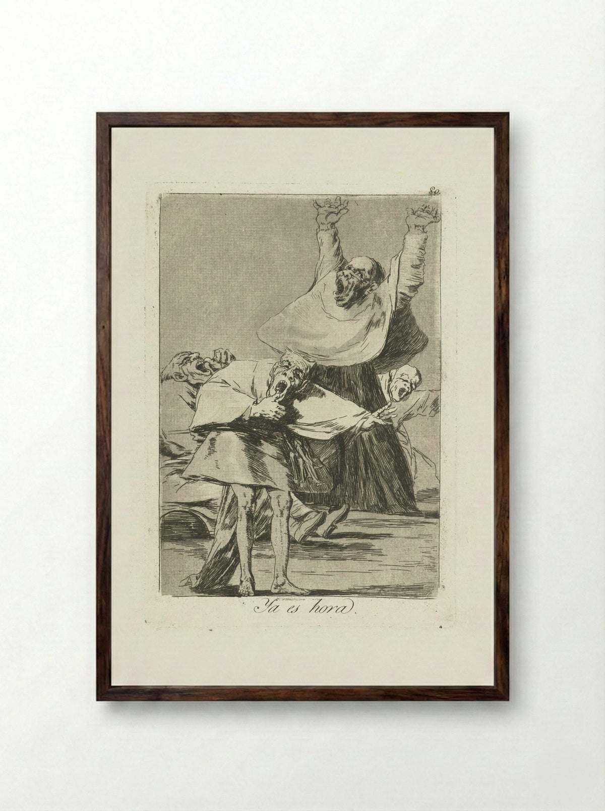 Ya es hora (It is time) - Francisco de Goya - Framed Print Dark Wood