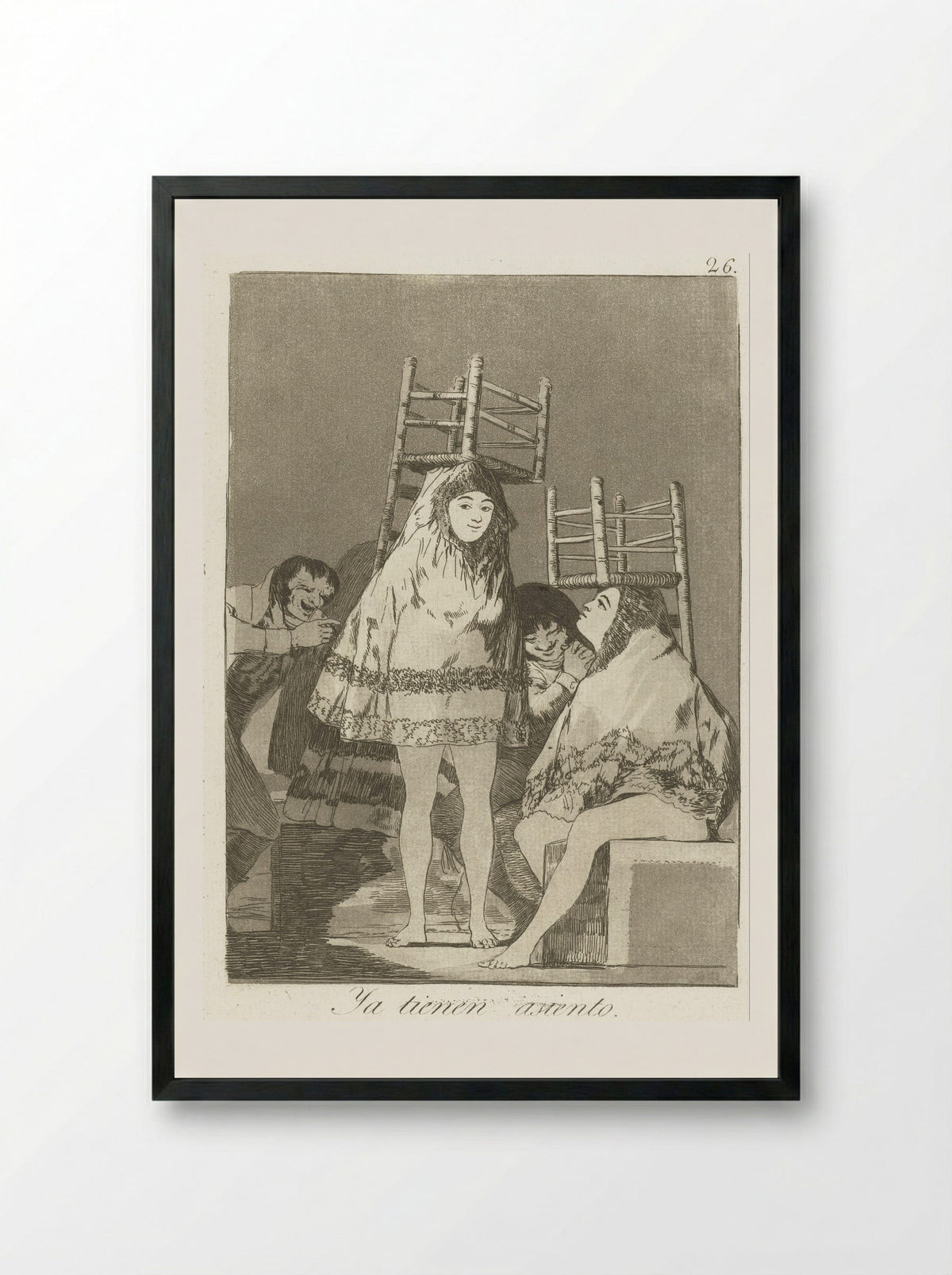 Ya tienen asiento - Francisco de Goya - Framed Print Black