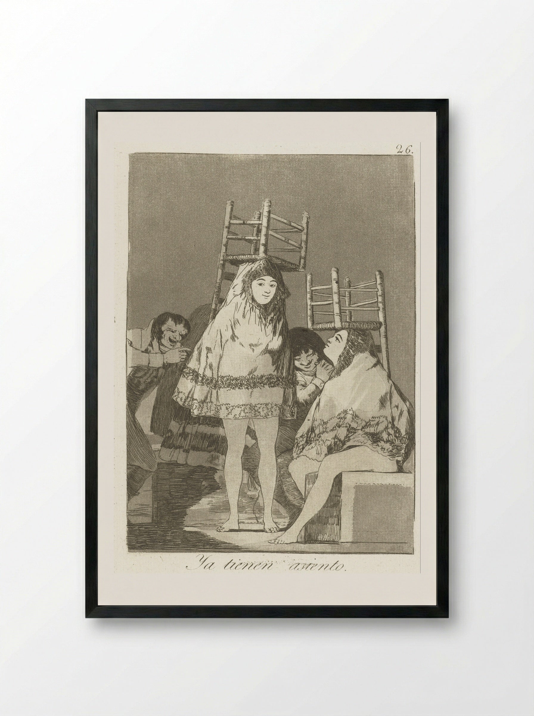 Ya tienen asiento - Francisco de Goya - Framed Print Black