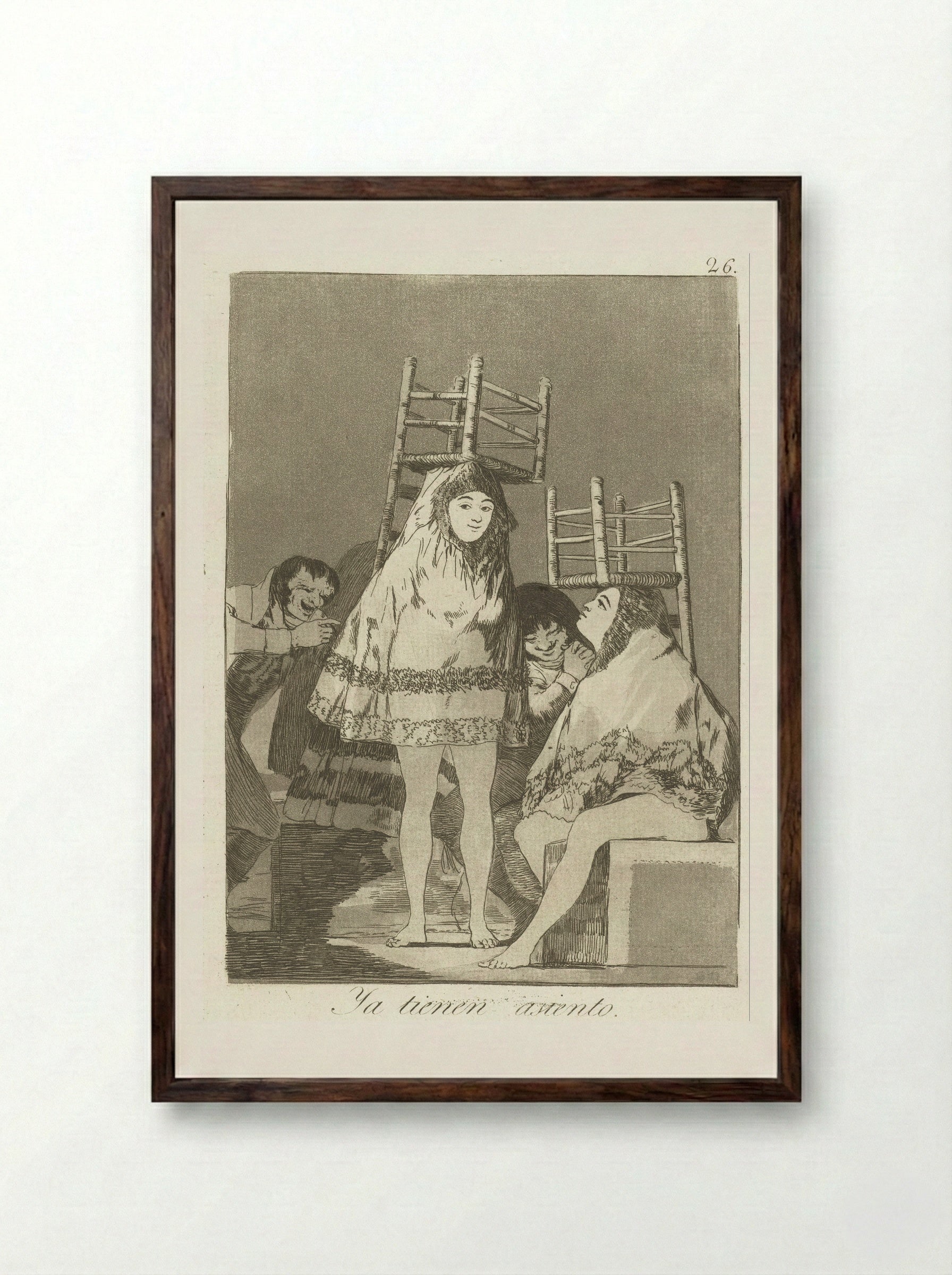 Ya tienen asiento - Francisco de Goya - Framed Print Dark Wood