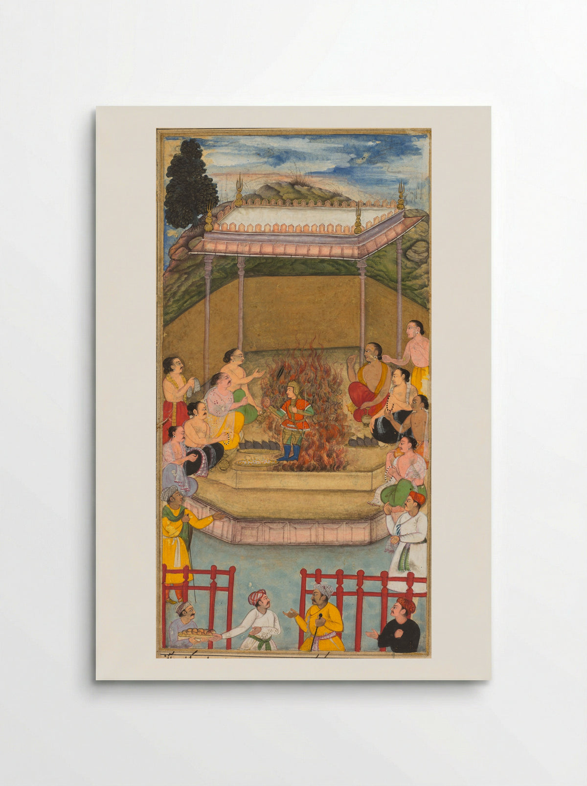 Yaja and Upayaja perform a sacrifice for the emergence of Dhrishtadyumna from the fire - Bilal Habshi - Poster