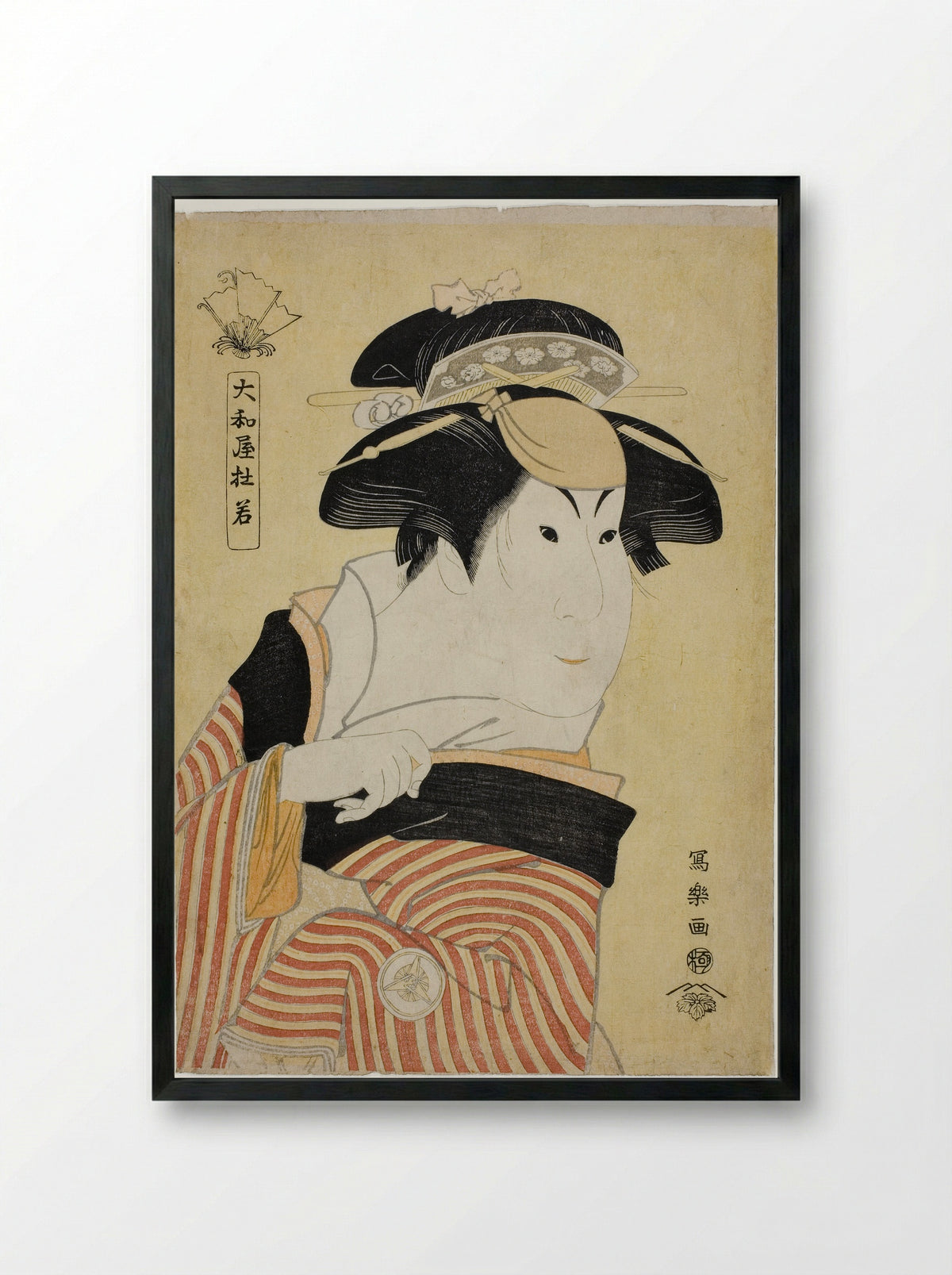 Yamatoya Tojaku (The Actor Iwai Hanshiro IV as Otoma) - Tōshūsai Sharaku - Framed Print Black
