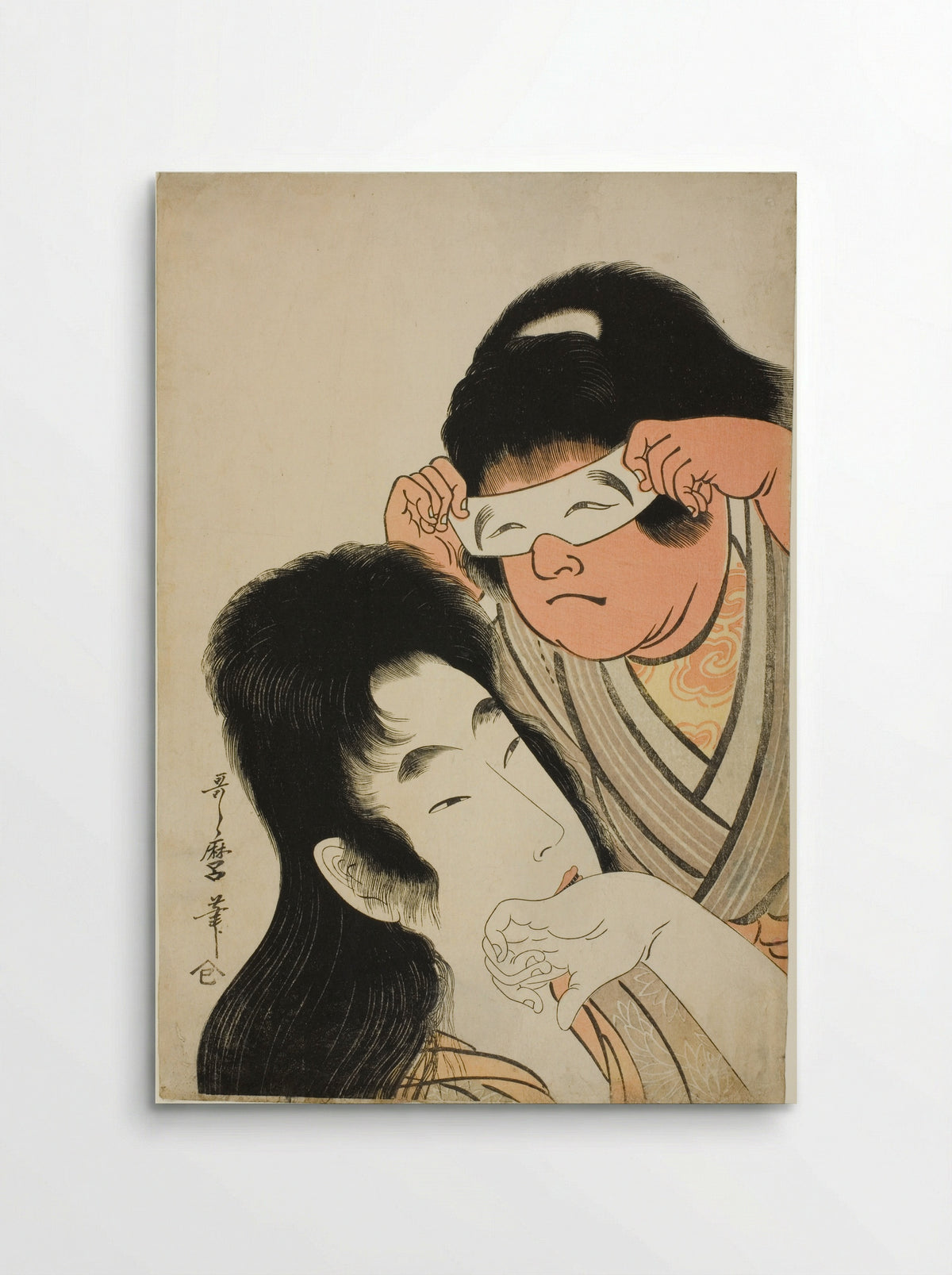 Yamauba with Kintaro Holding a Toy Mask - Kitagawa Utamaro - Poster