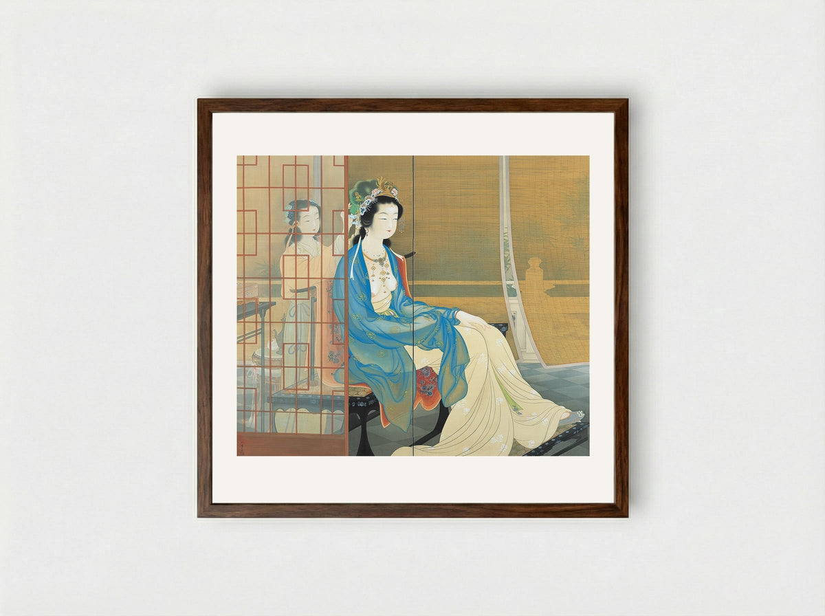 Yang Guifei - Uemura Shoen - Framed Print Dark Wood