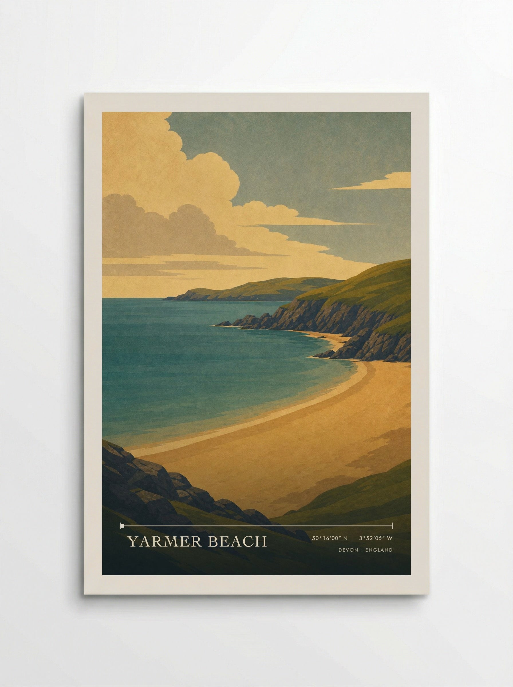 Yarmer Beach Devon England Travel Poster - Poster