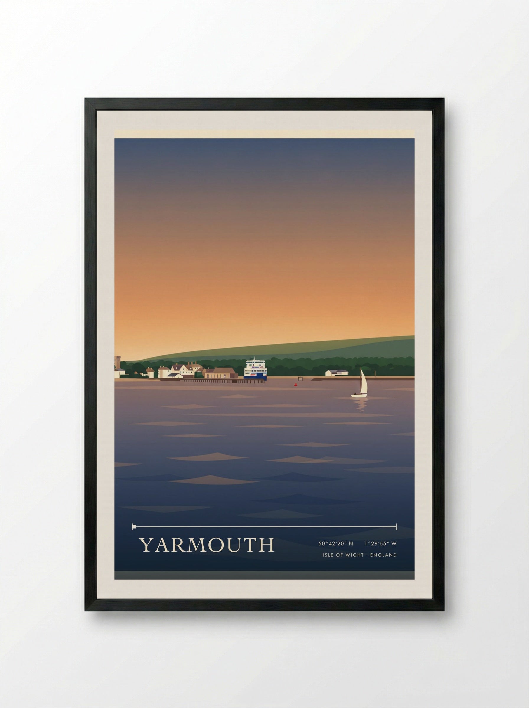 Yarmouth Isle of Wight England Travel Poster - Framed Print Black