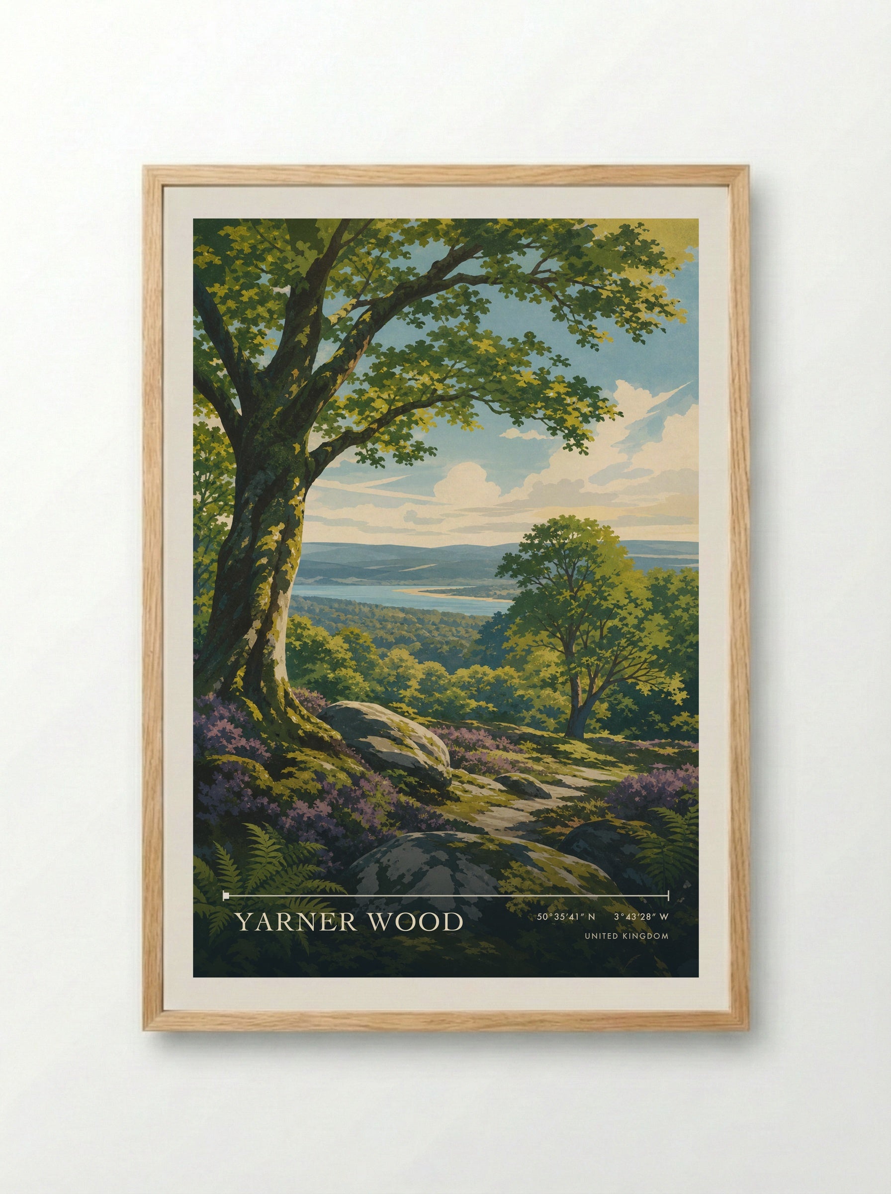 Yarner Wood United Kingdom Travel Poster - Framed Print Wood
