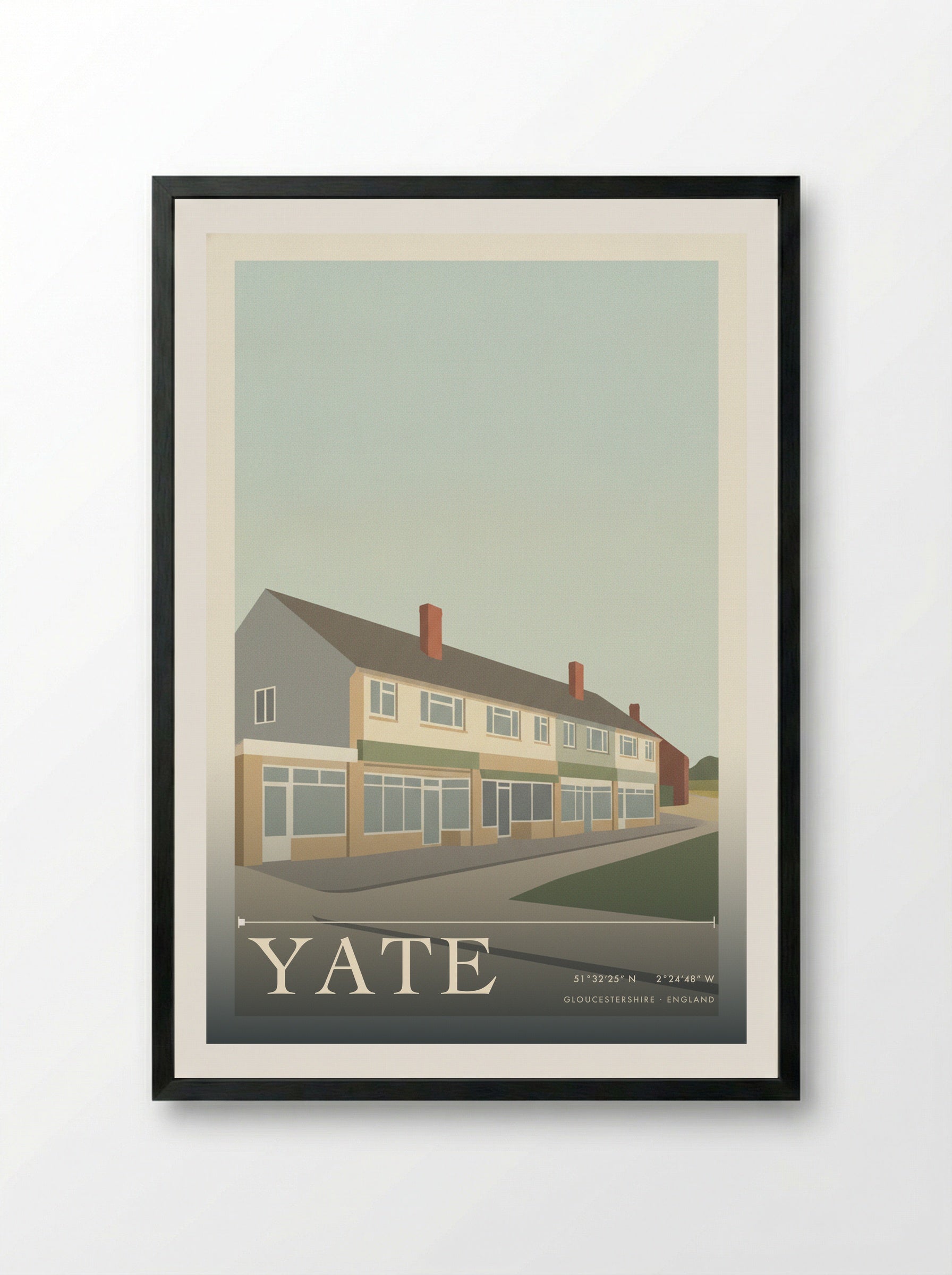 Yate Gloucestershire England Travel Poster - Framed Print Black