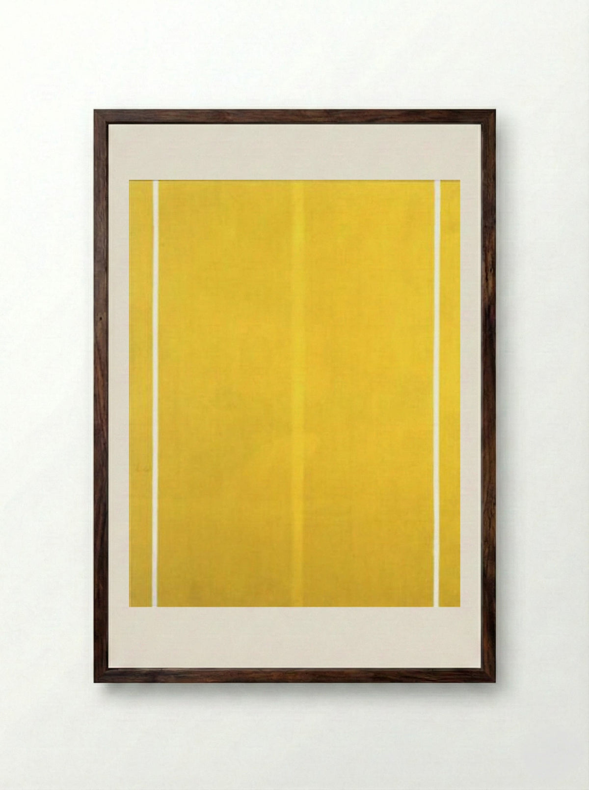 Yellow Painting - Barnett Newman - Framed Print Dark Wood