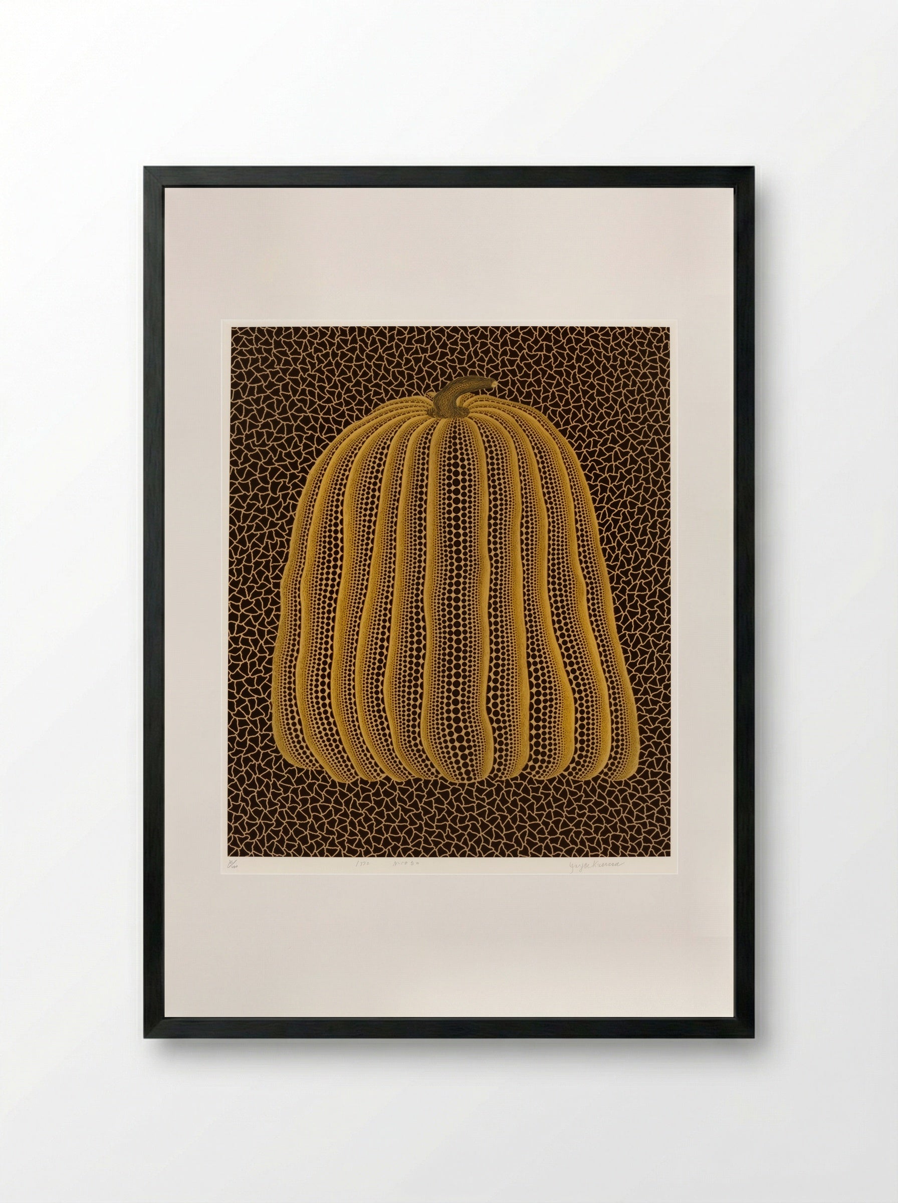 Yellow Pumpkin - Yayoi Kusama - Framed Print Black