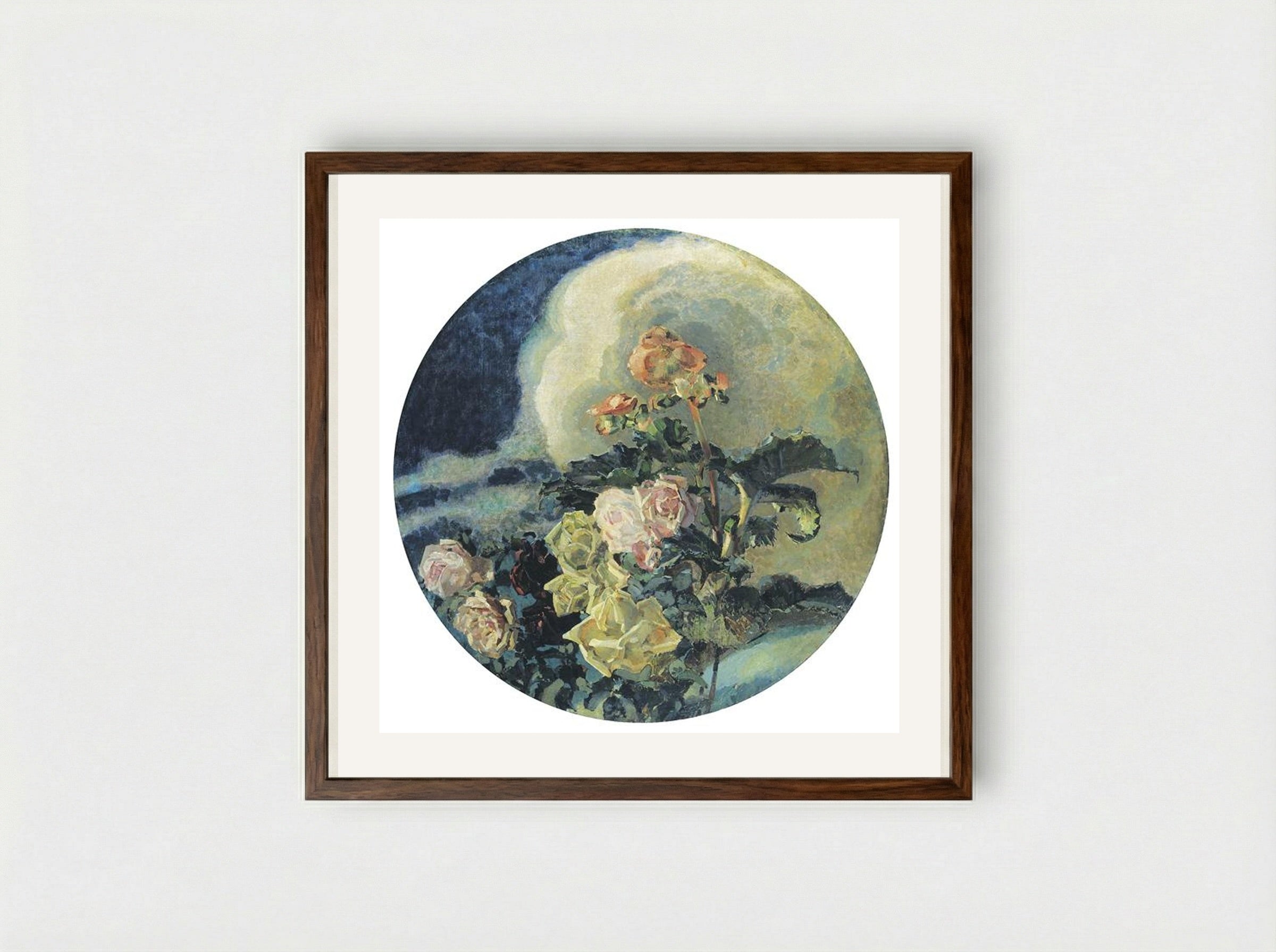 Yellow Roses - Mikhail Vrubel - Framed Print Dark Wood