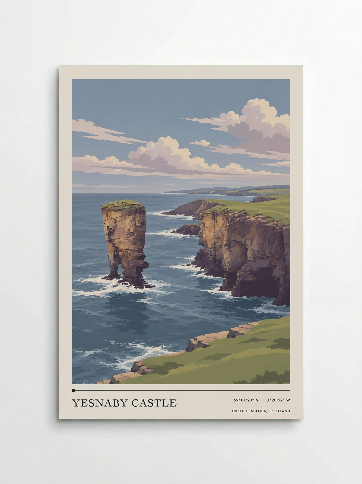 Yesnaby Castle, Orkney Islands, Scotland | Travel Poster - Poster