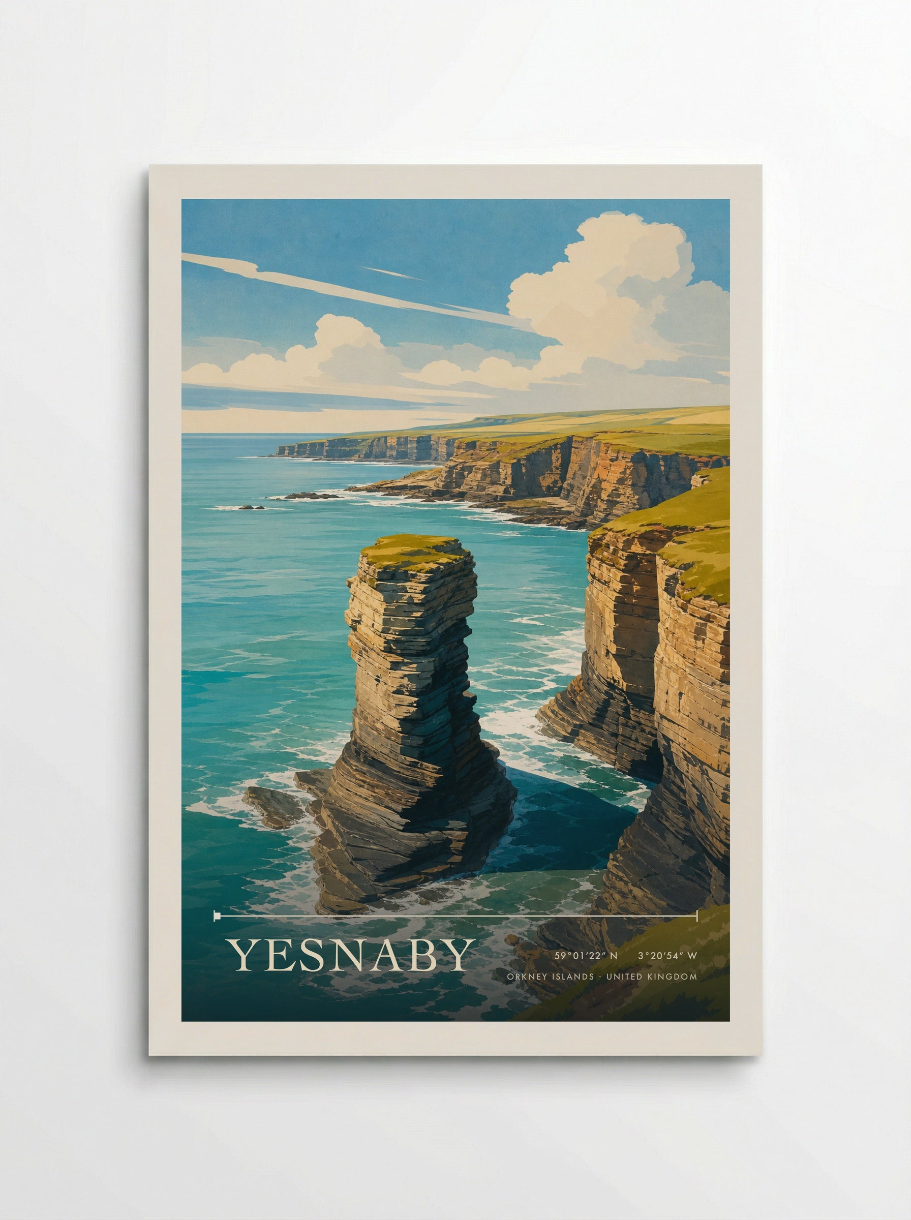 Yesnaby Orkney Islands United Kingdom Travel Poster - Poster