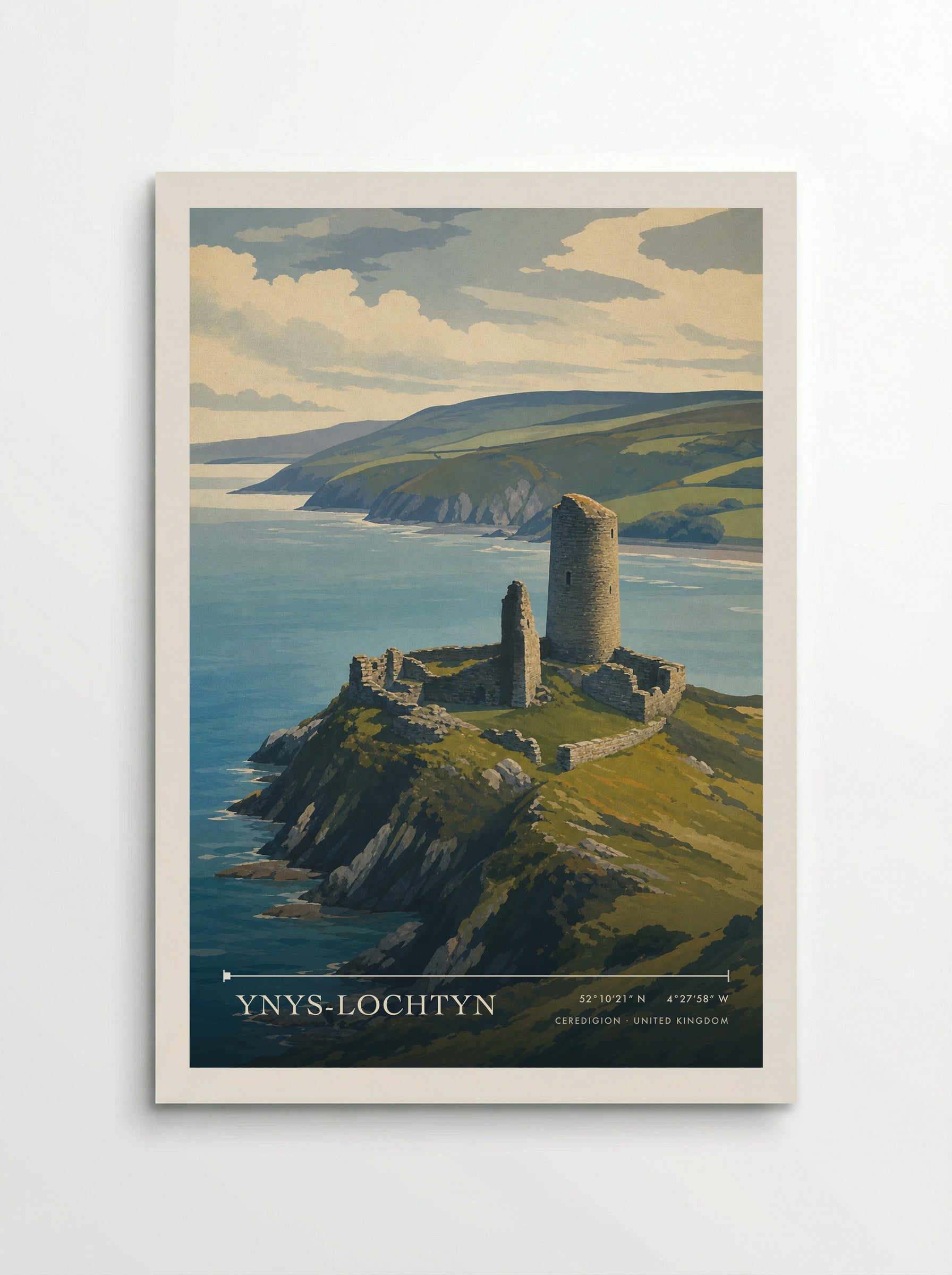 Ynys-Lochtyn Ceredigion United Kingdom Travel Poster - Poster