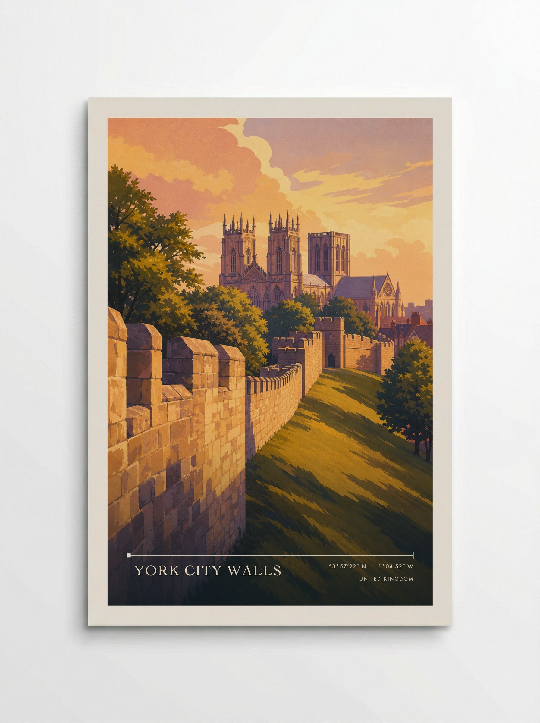 York City Walls United Kingdom Travel Poster - Poster