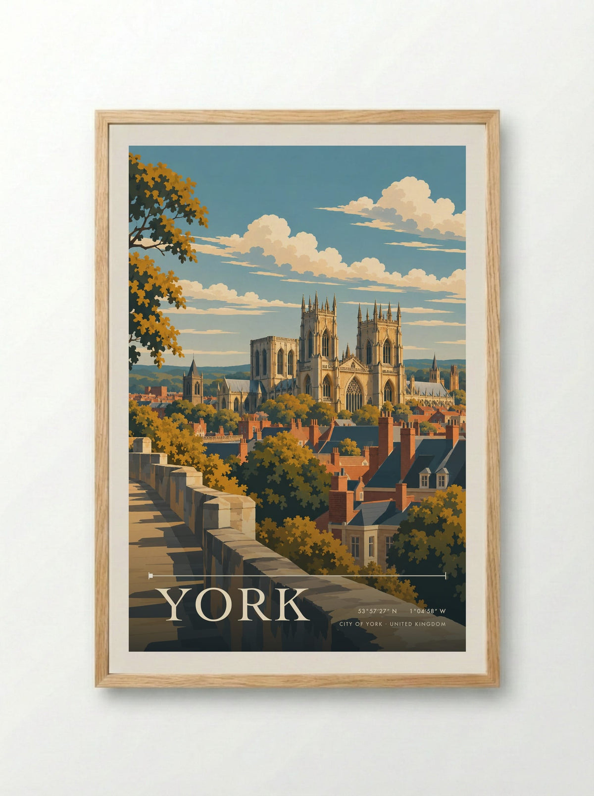 York, City of York | Travel Poster - Framed Print Wood
