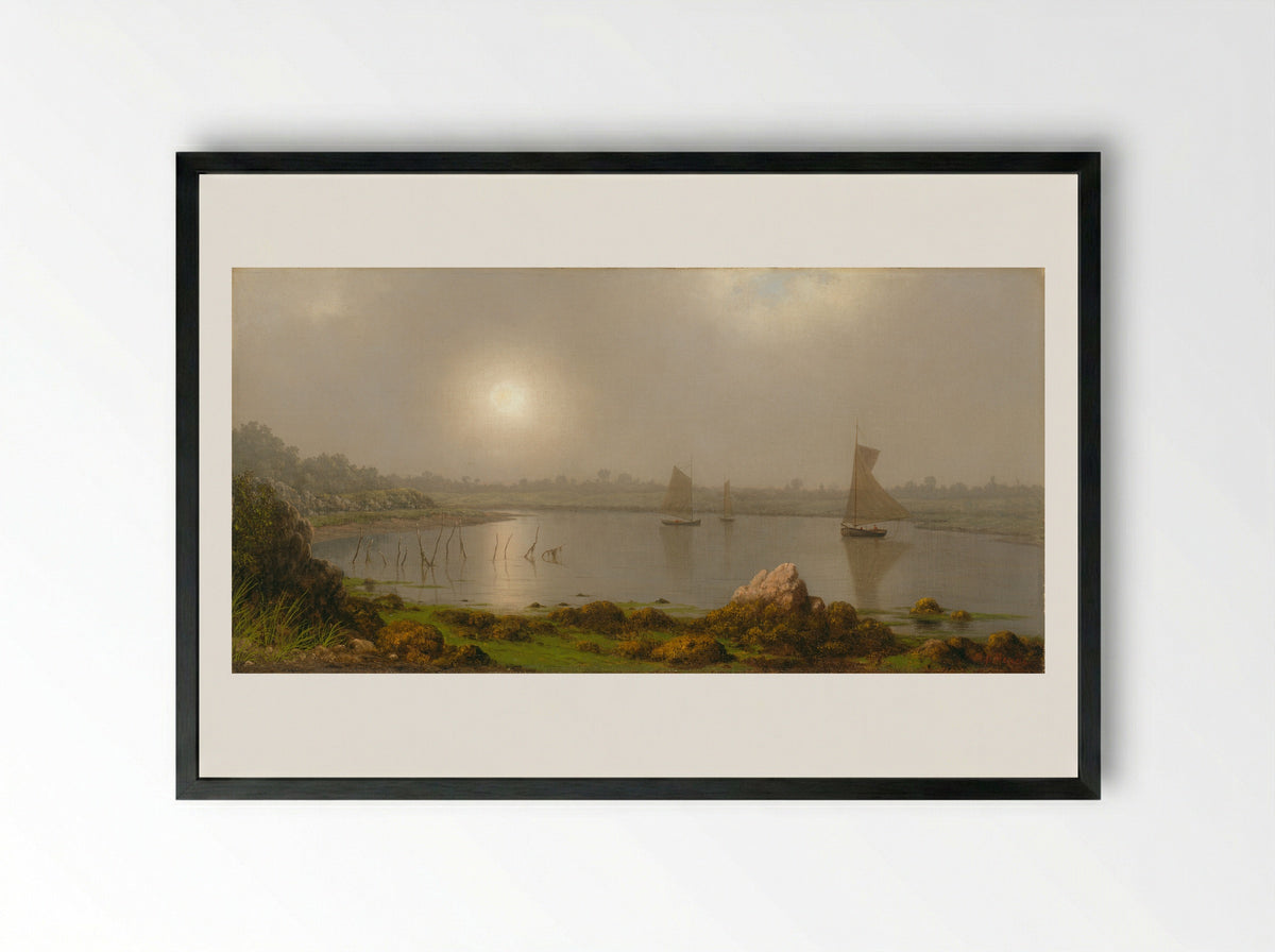 York Harbor, Coast of Maine - Martin Johnson Heade - Framed Print Black