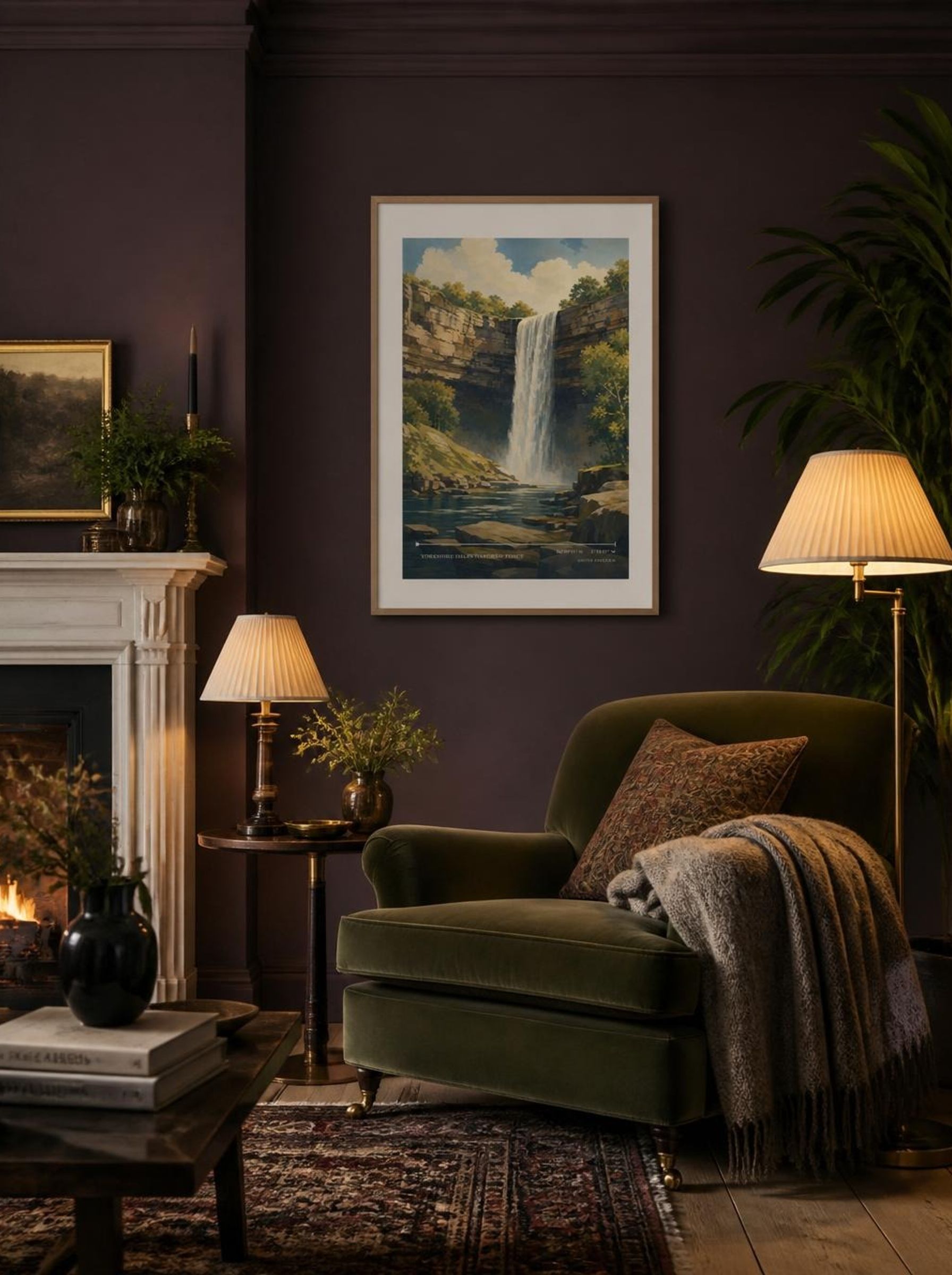 Yorkshire Dales Hardraw Force United Kingdom Travel Poster - Lifestyle