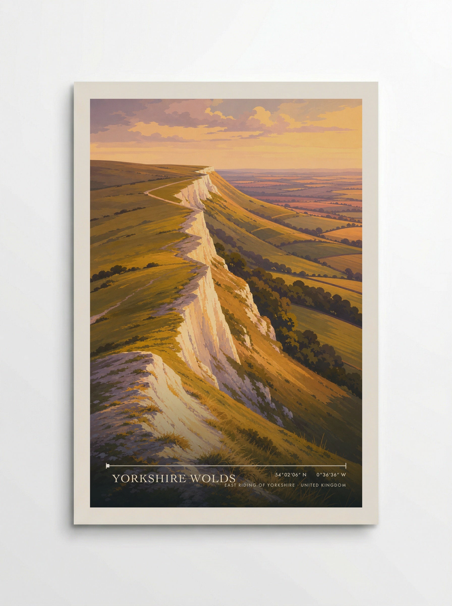 Yorkshire Wolds East Riding of Yorkshire United Kingdom Travel Poster - Poster