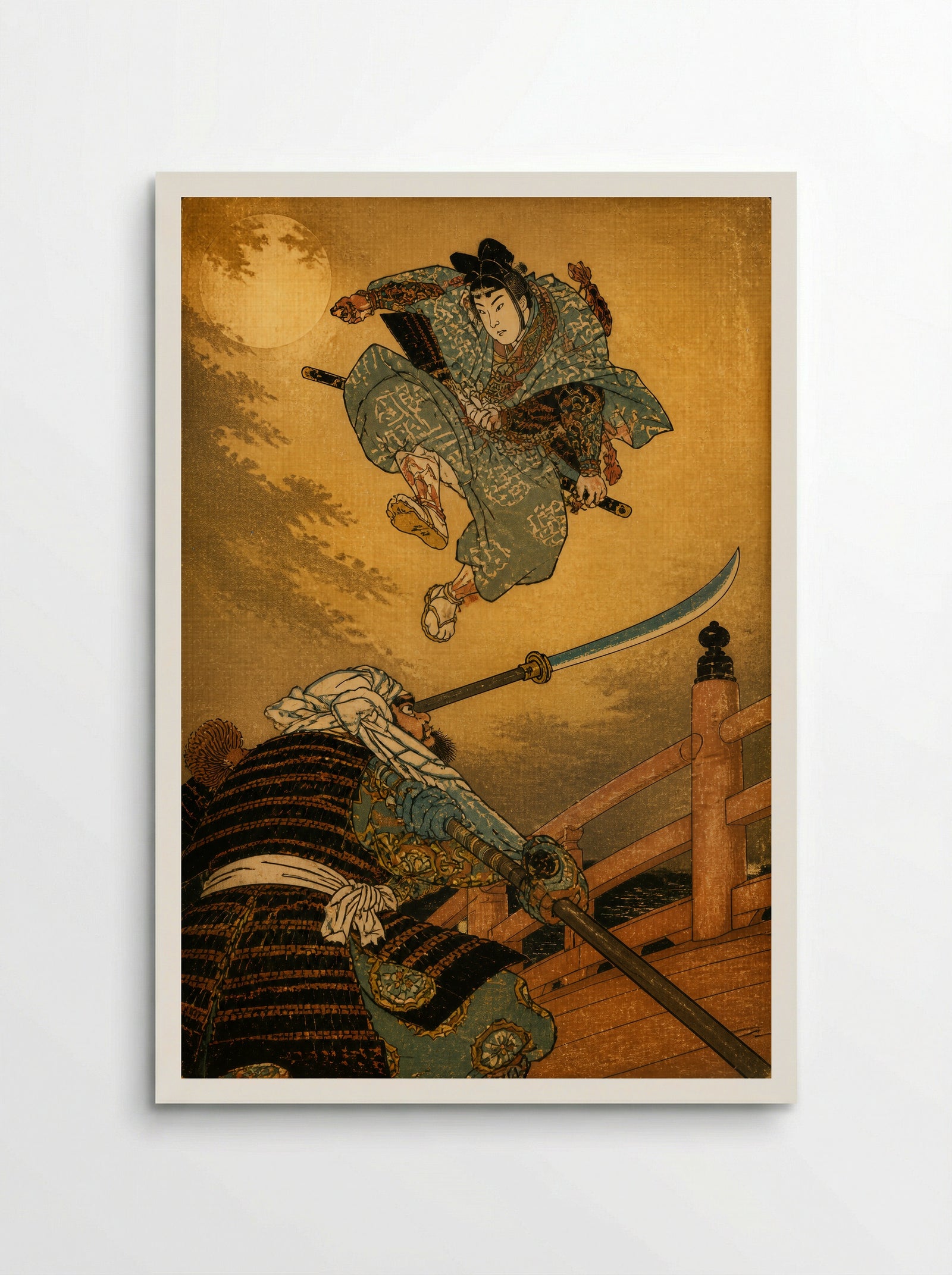 Yoshitsune and Benkei on Gojo Bridge: The Decisive Leap