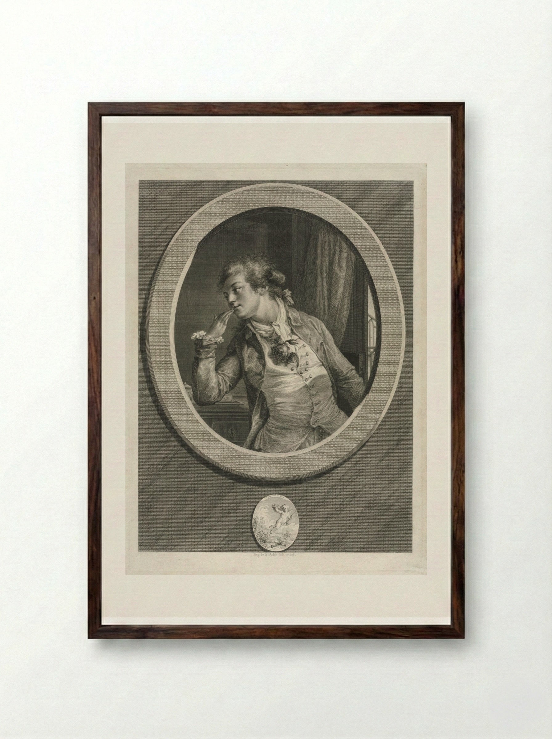 You May Count on Me - Augustin de Saint-Aubin - Framed Print Dark Wood