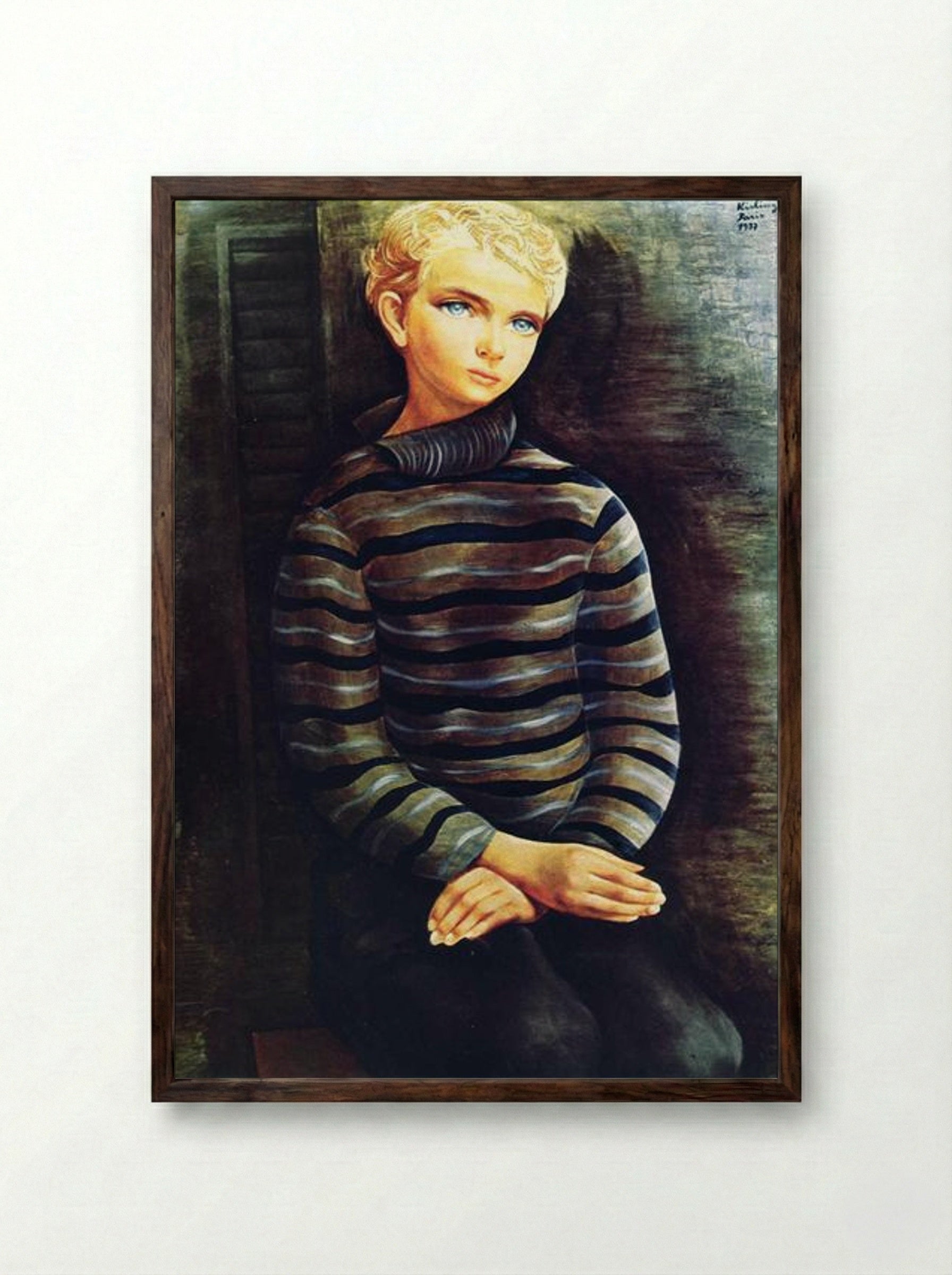 Young Blond Boy - Moïse Kisling - Framed Print Dark Wood