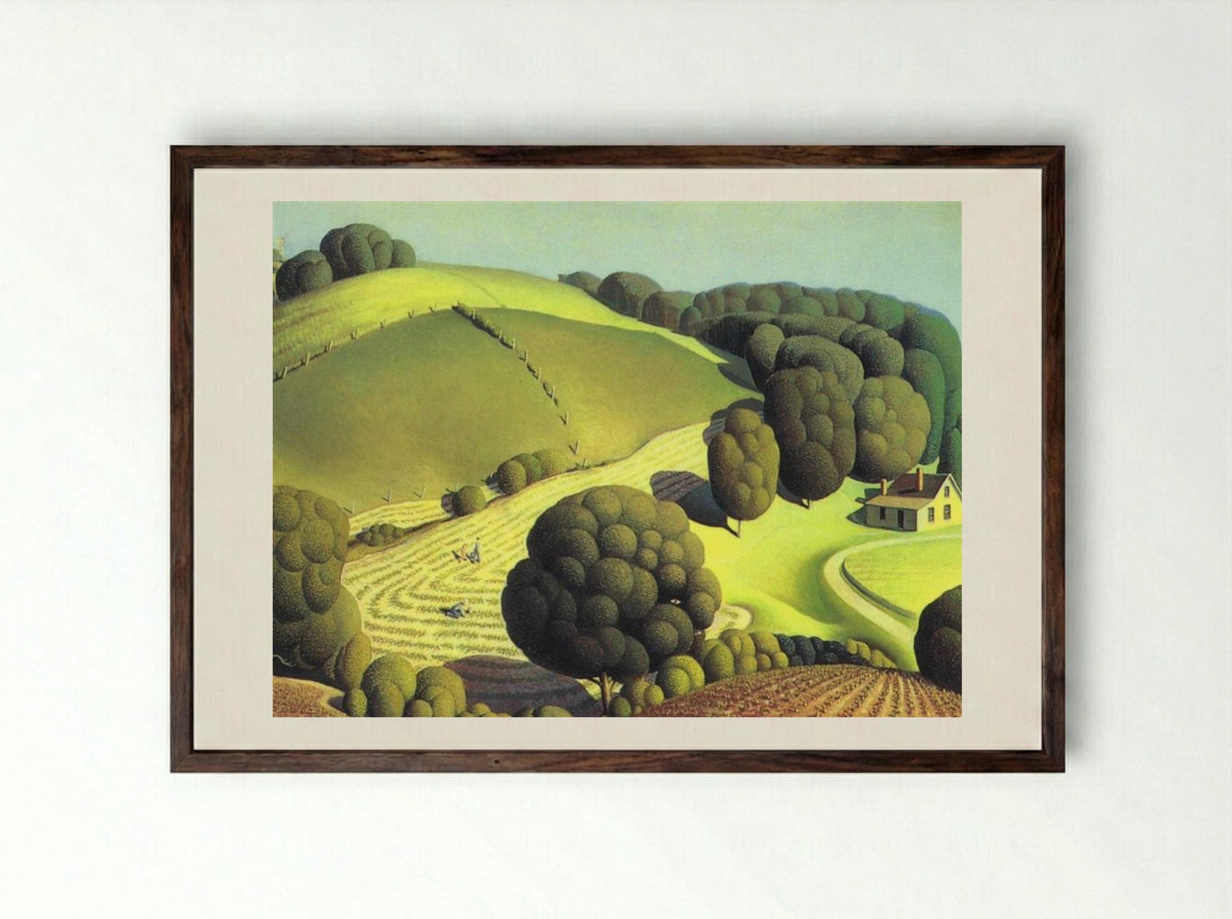 Young Corn - Grant Wood - Framed Print Dark Wood