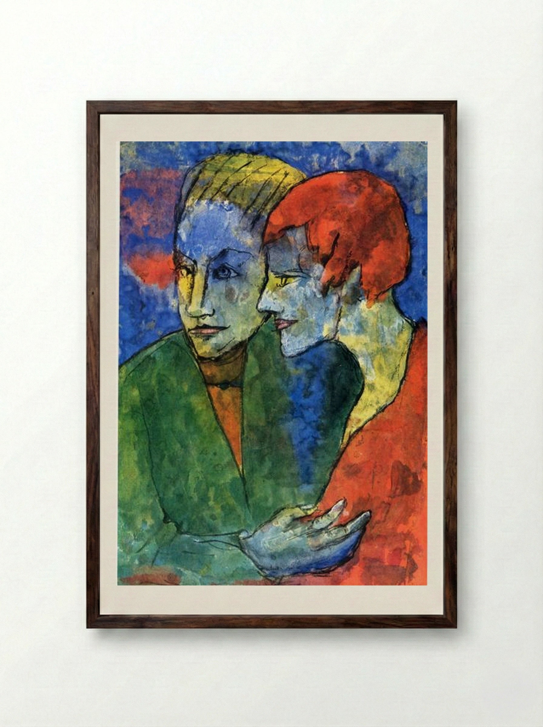 Young Couple - Emil Nolde - Framed Print Dark Wood
