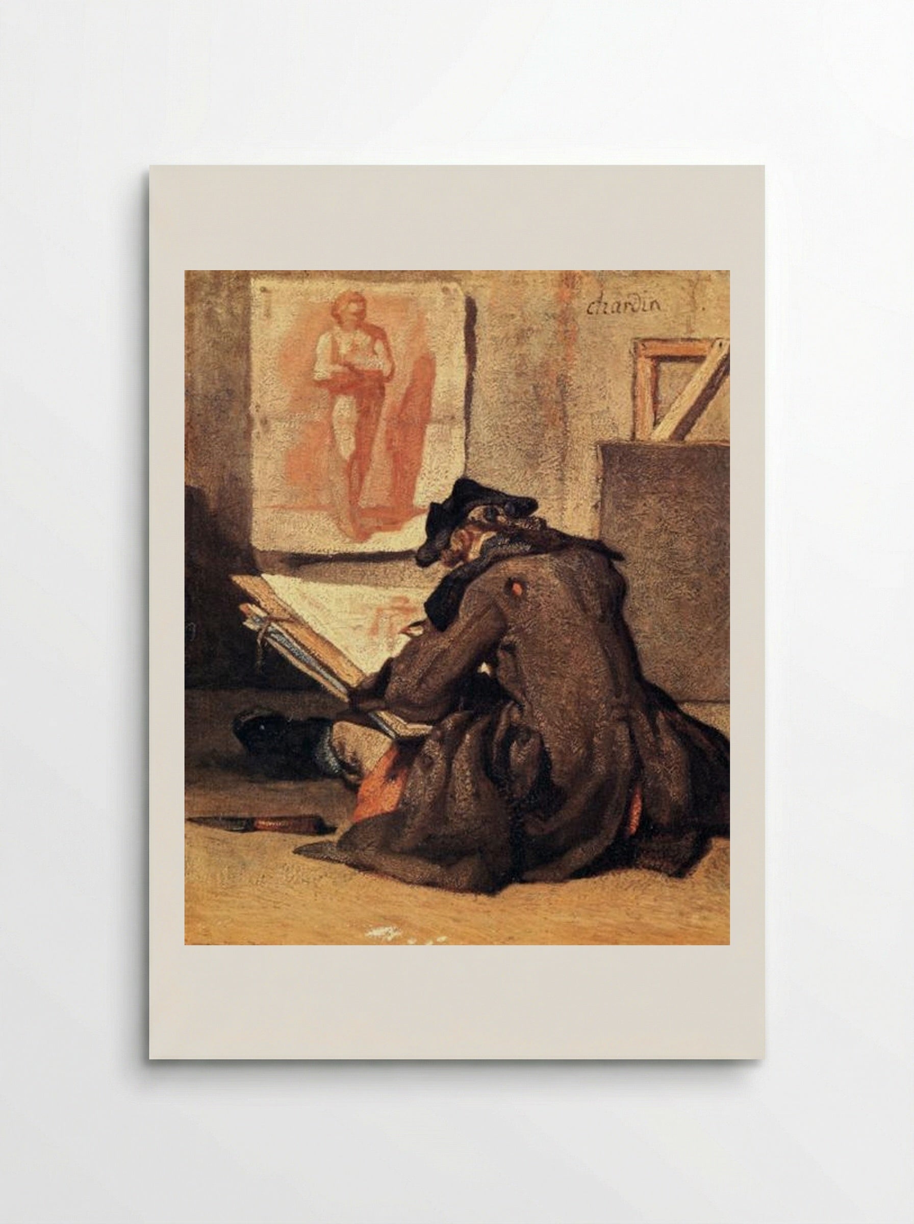 Young Draughtsman copying an Academy study - Jean-Baptiste-Simeon Chardin - Poster