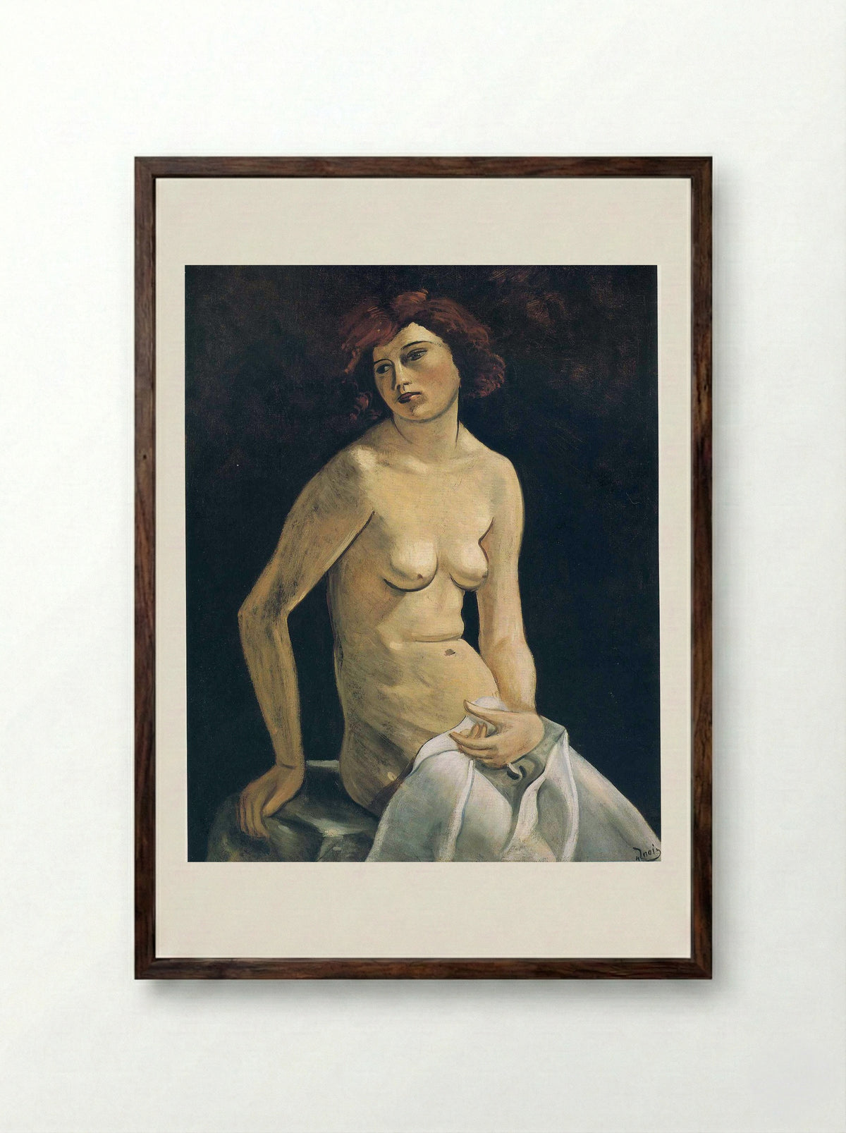 Young Girl - André Derain - Framed Print Dark Wood