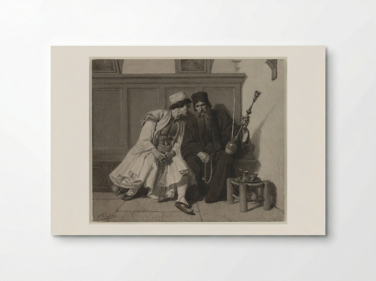 Young Greek Man in Conversation with a Priest - Alexandre Bida - Poster