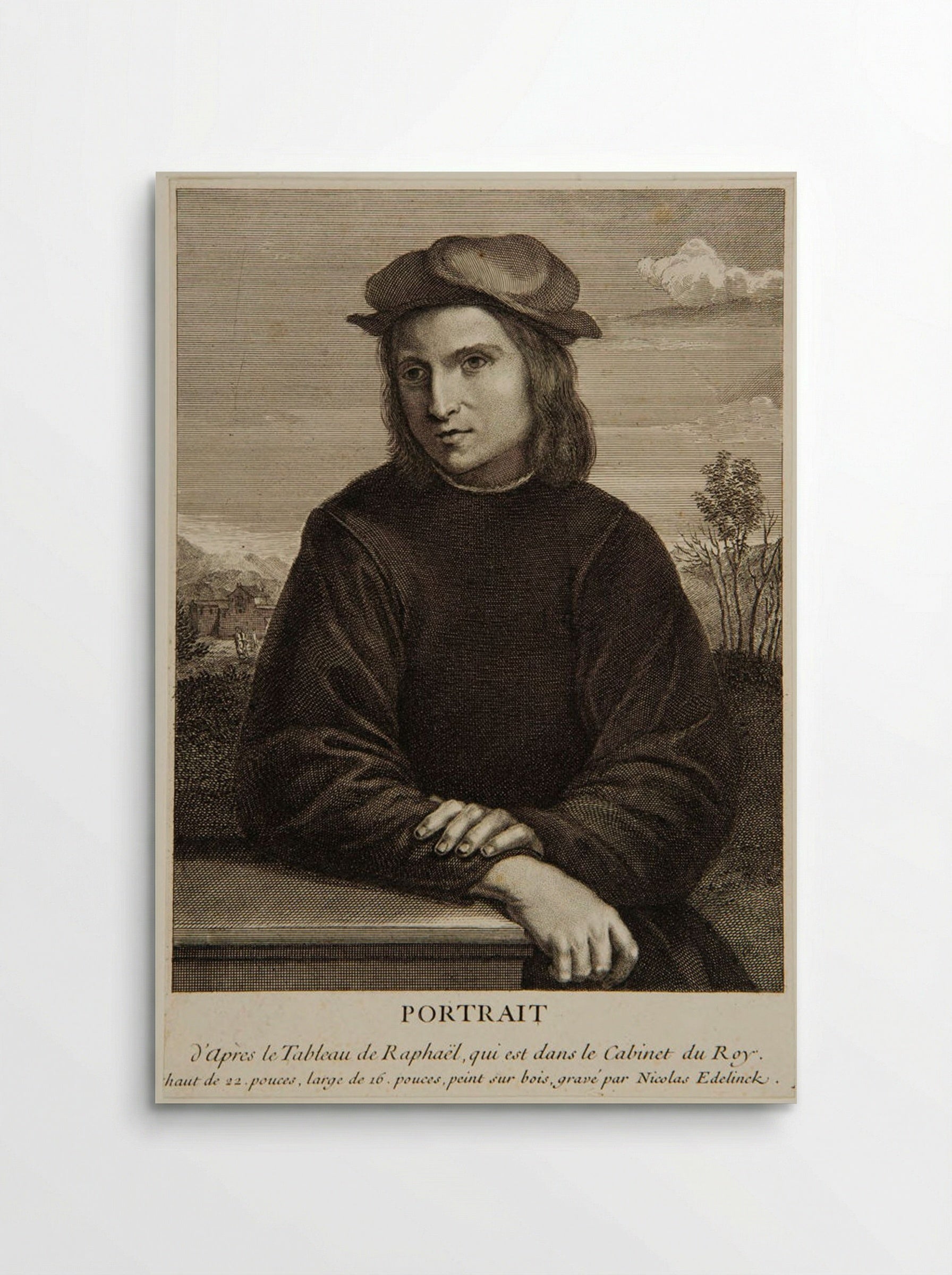 Young Man (After Raphael) - Nicolas Edelinck - Poster
