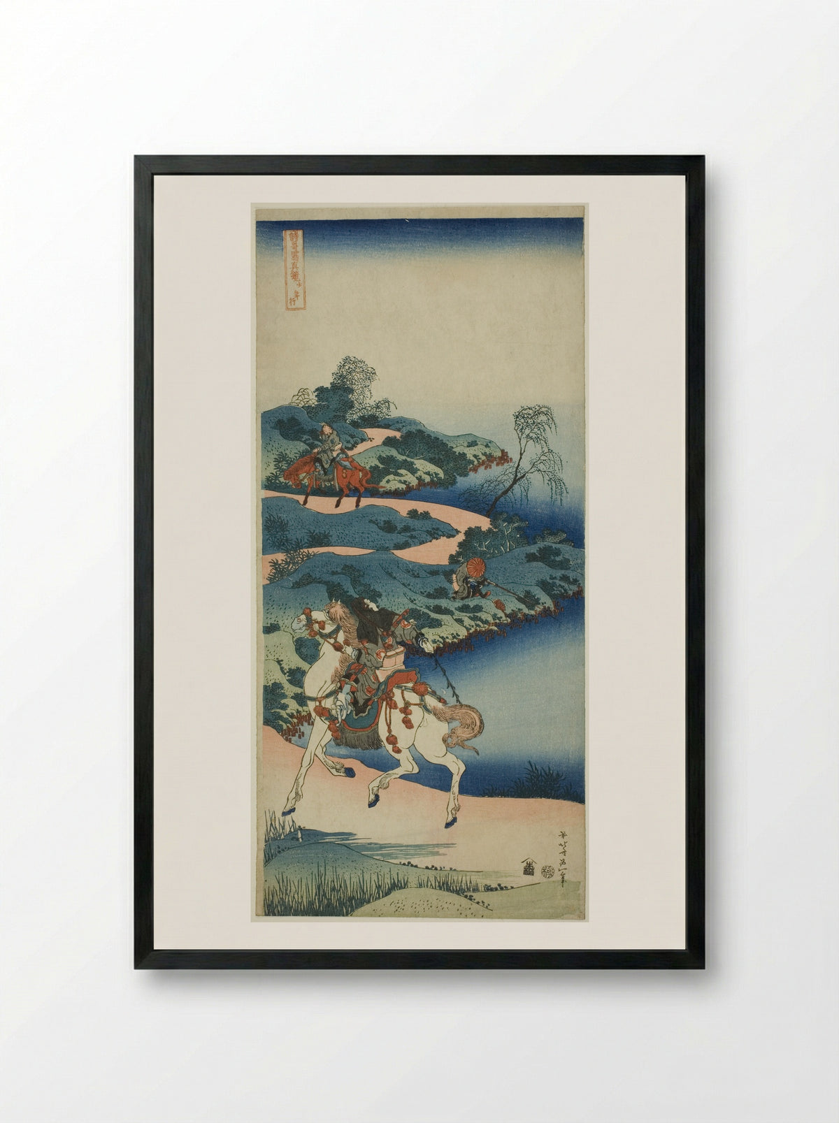 Young Man Departing (Shonenko) - Katsushika Hokusai - Framed Print Black