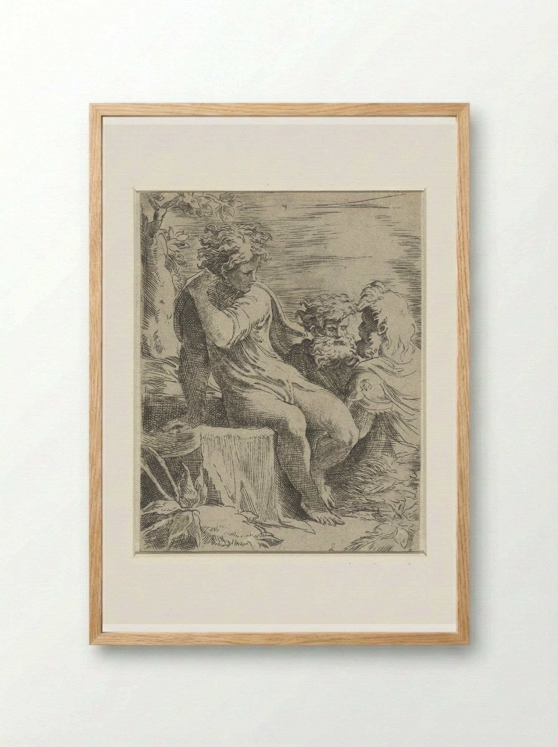 Young Man and Two Old Men - Parmigianino - Framed Print Wood