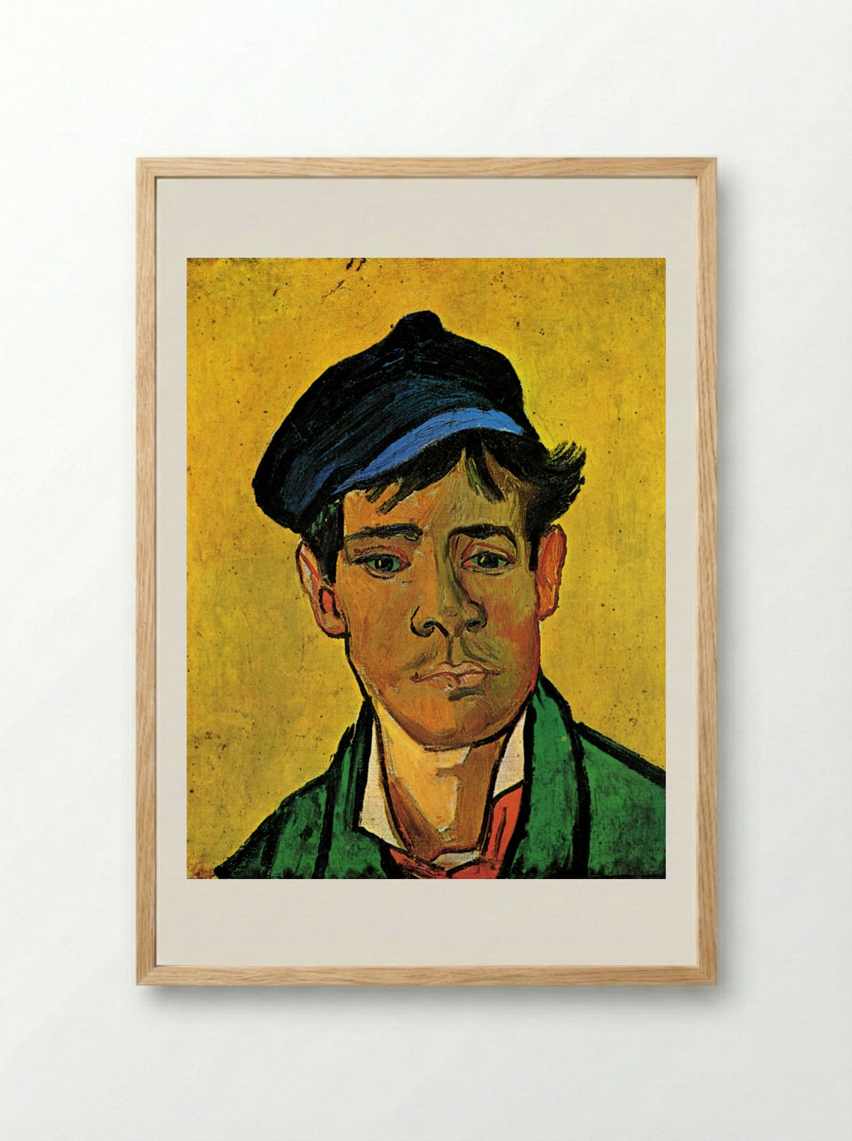 Young Man with a Hat - Vincent van Gogh - Framed Print Wood