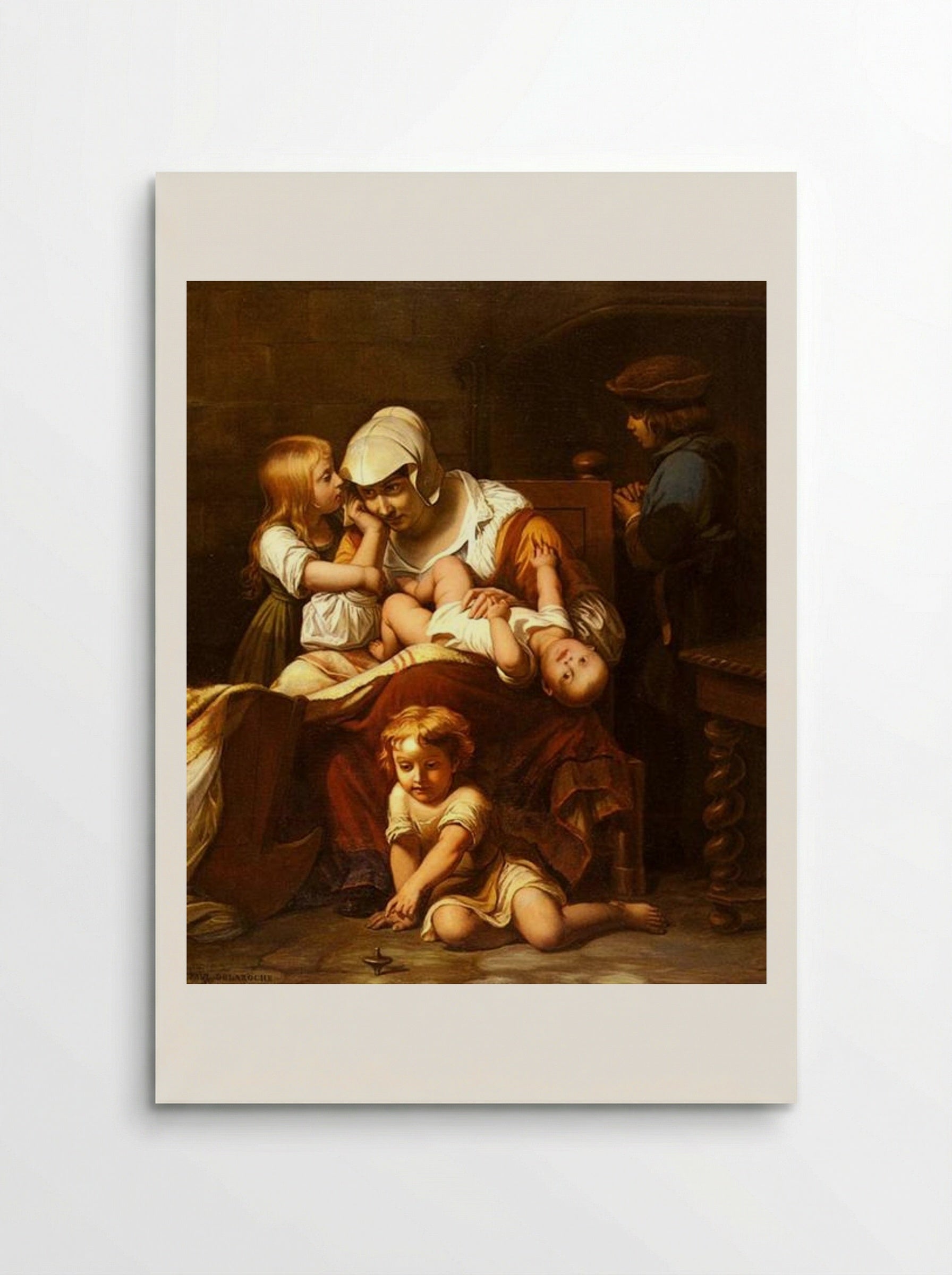 Young Mother and Her Children - Paul Delaroche - Poster