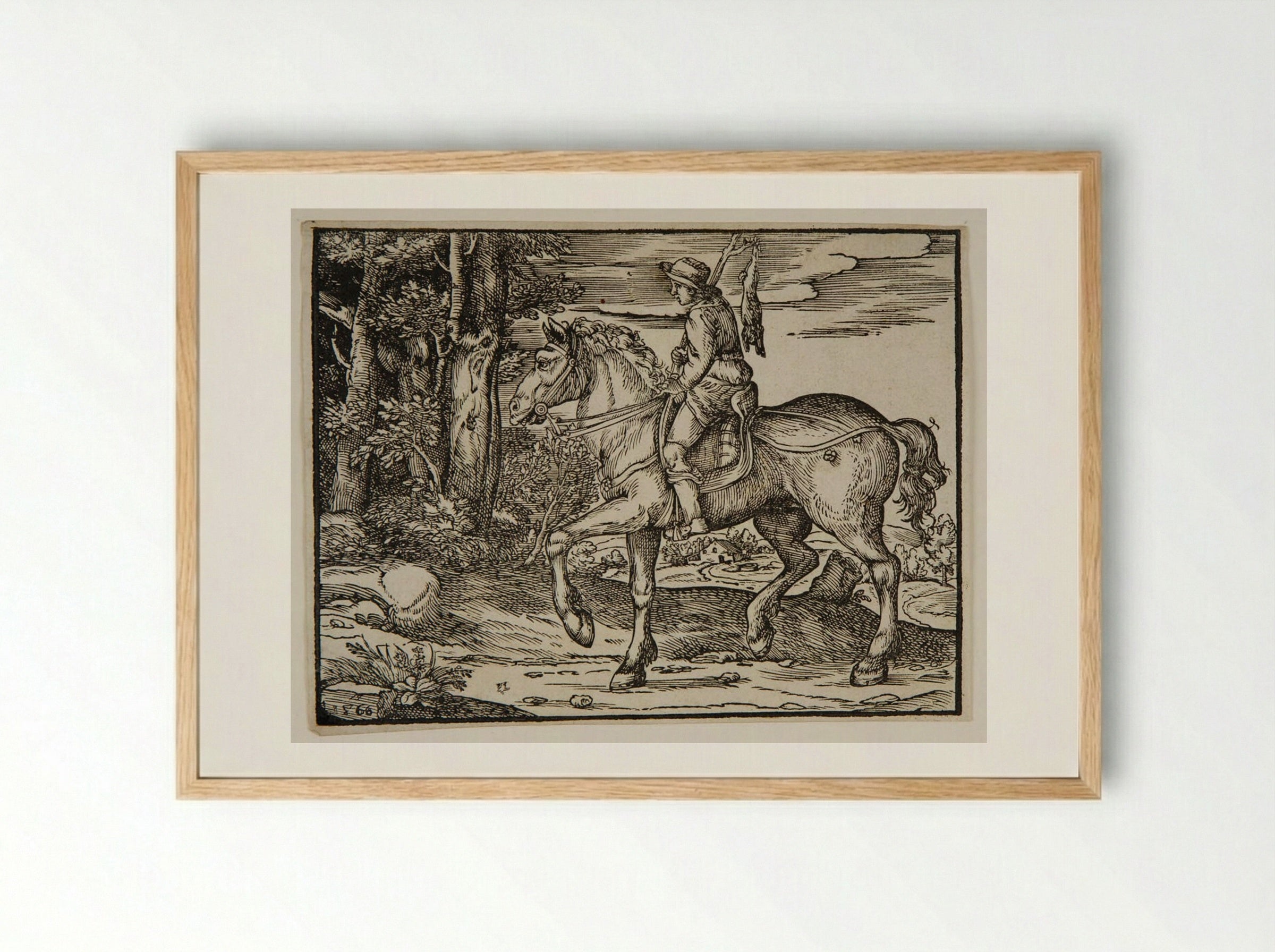Young Peasant on Horseback - Nicolò Boldrini - Framed Print Wood