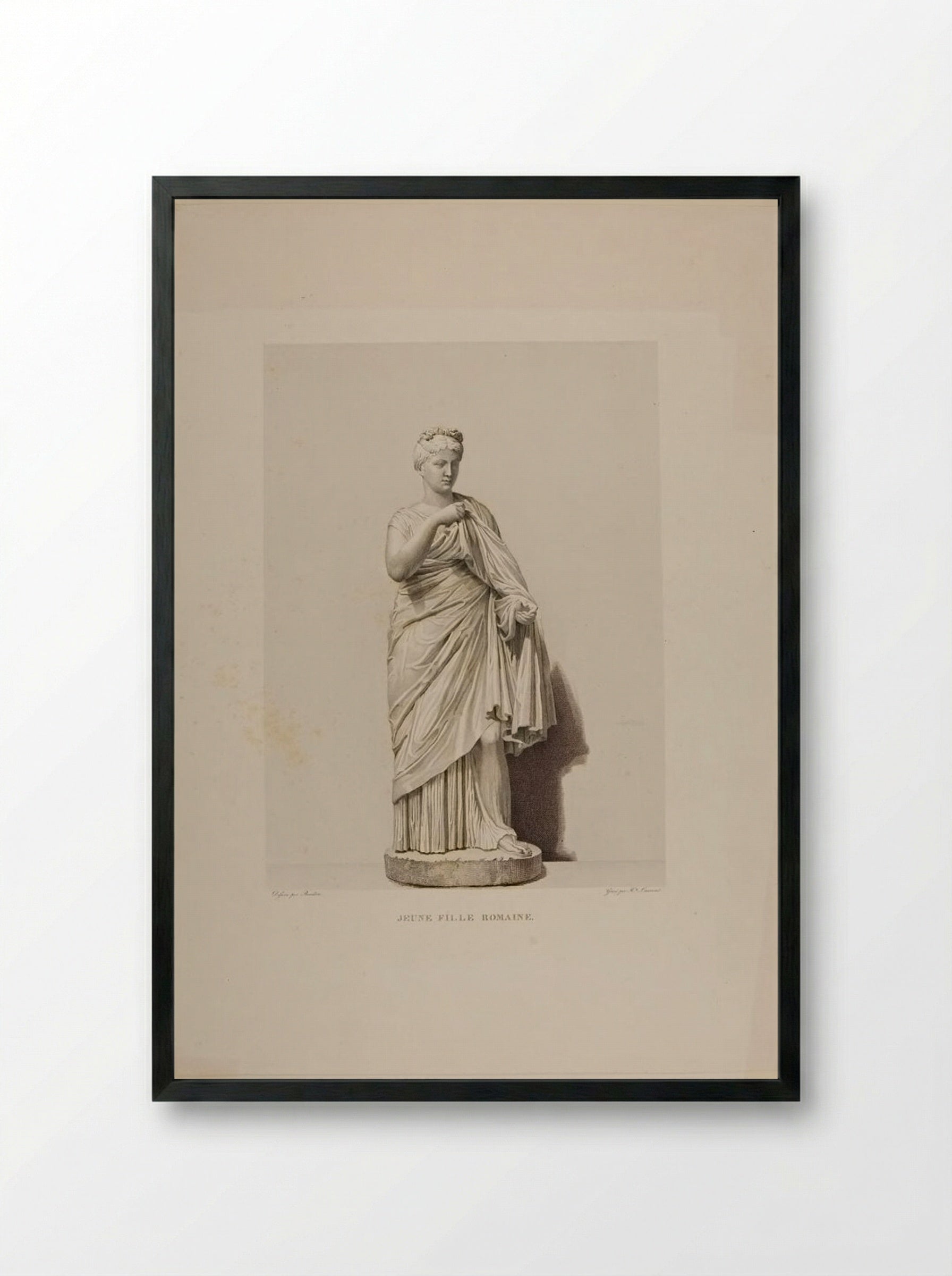 Young Roman Girl - Pierre Louis Henri Laurent - Framed Print Black