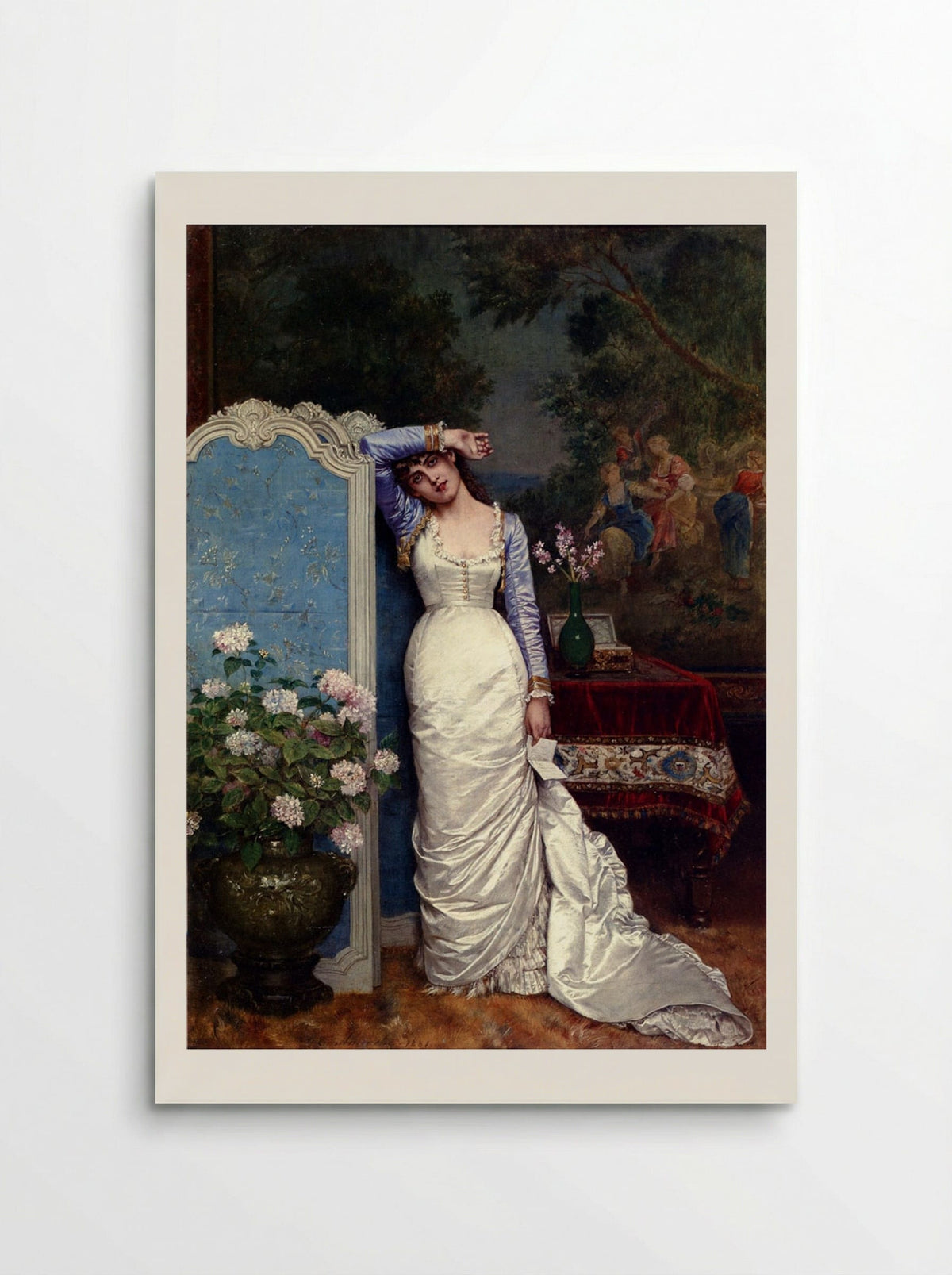 Young Woman In An Interior - Auguste Toulmouche - Poster