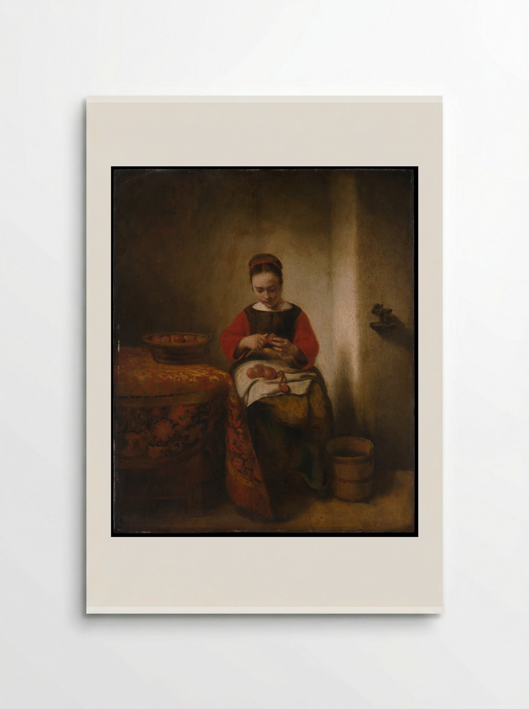 Young Woman Peeling Apples - Nicolaes Maes - Poster
