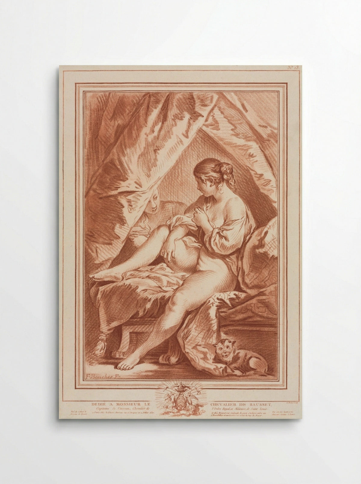 Young Woman Seated on a Bed - Louis-Marin Bonnet - Poster